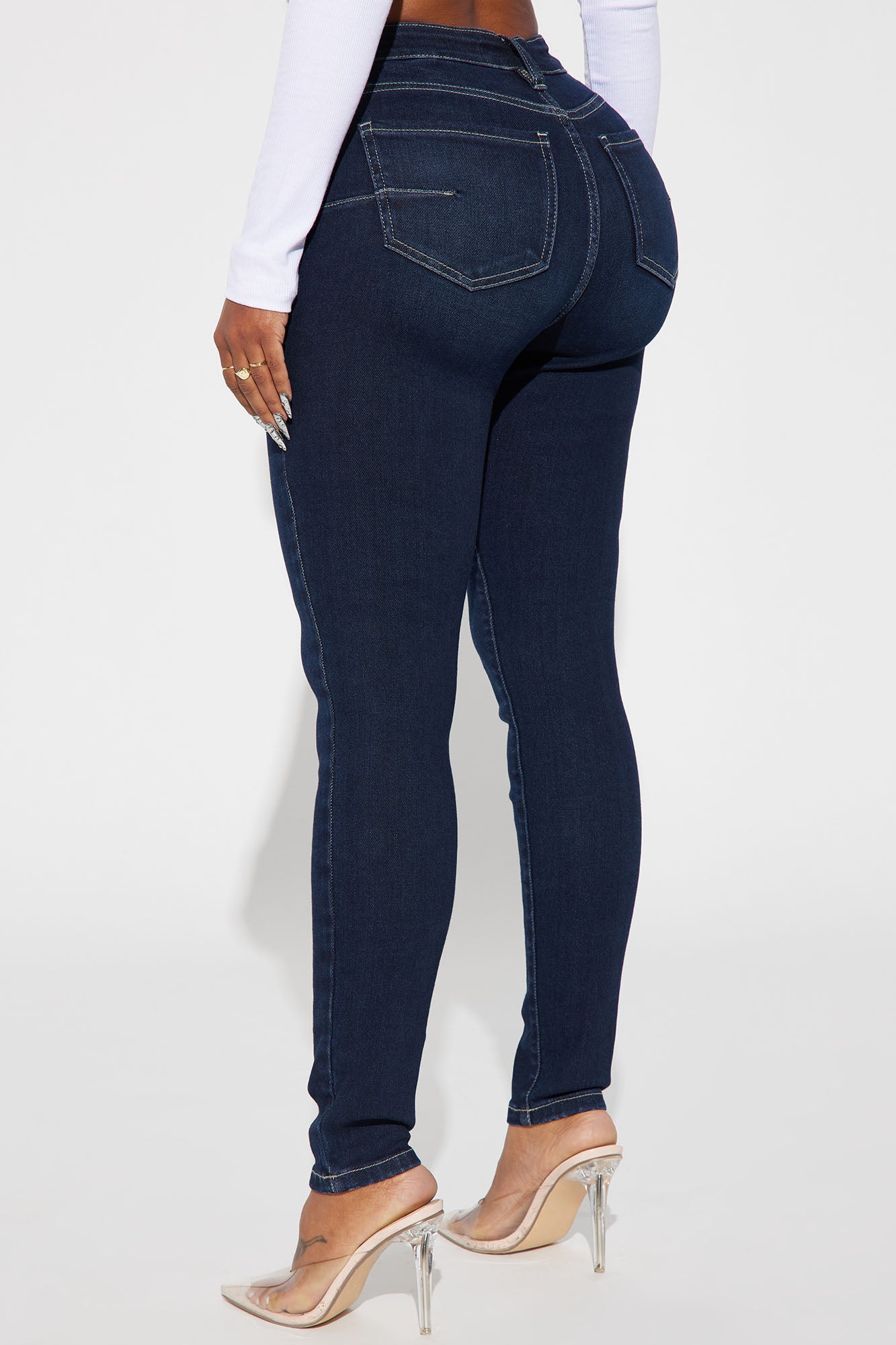 Just Right Sculpting Stretch Skinny Jeans - Dark Wash - Image 3
