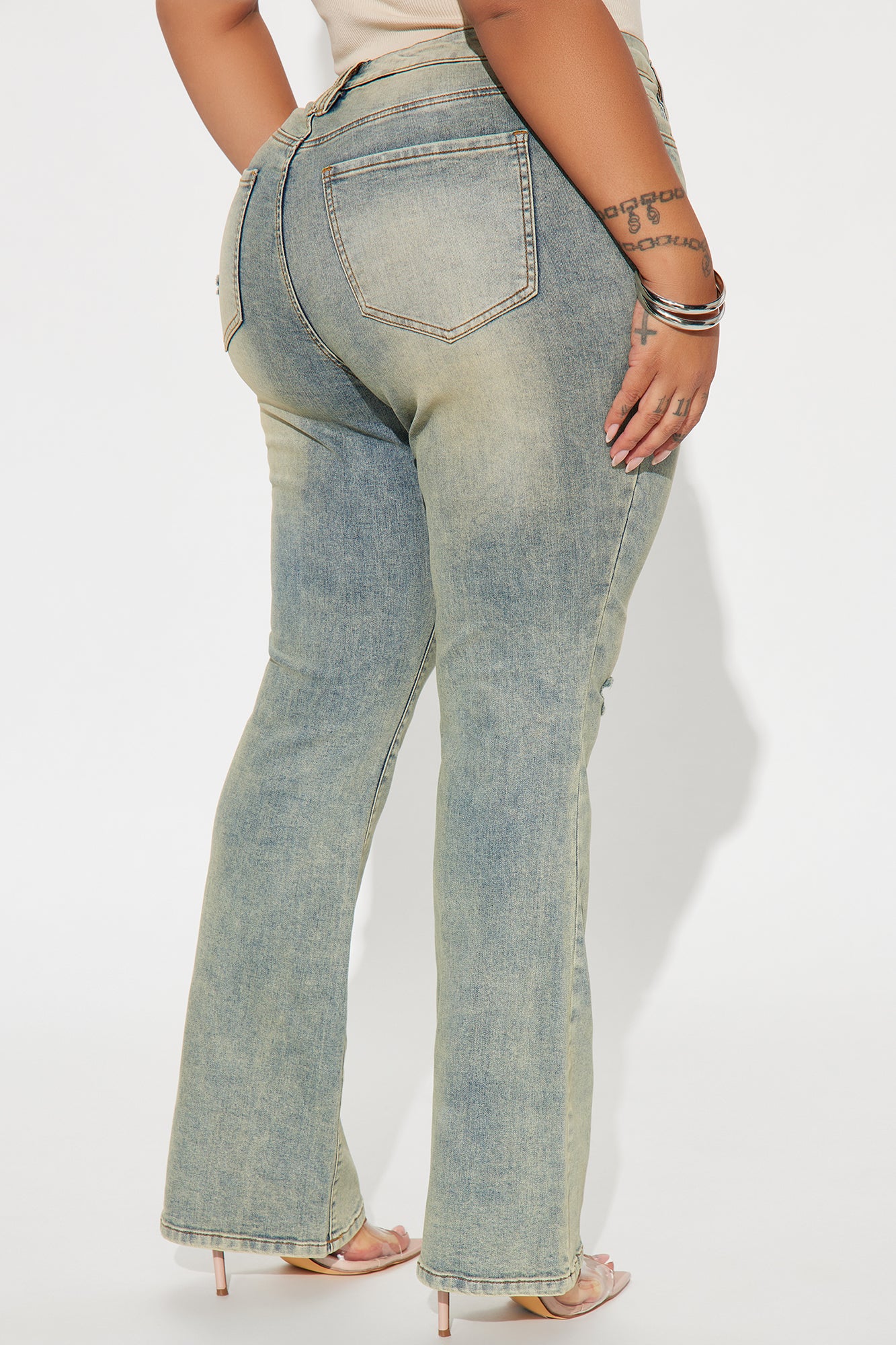 Bridget Distressed Bootcut Jeans - Vintage Wash - Image 6