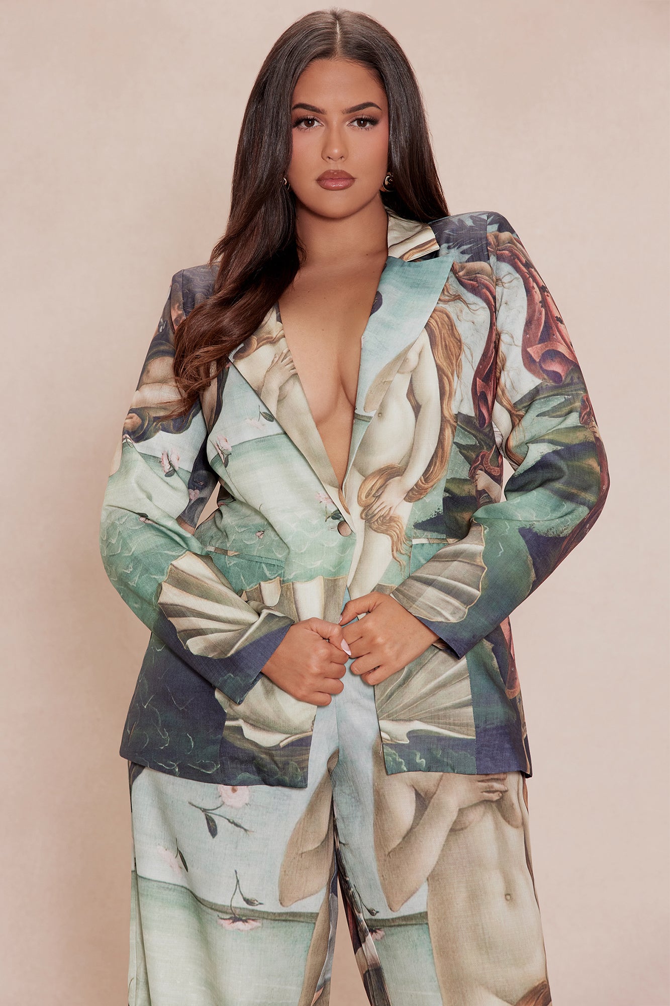 Ancient Art Blazer Suit Set - Multi Color - Image 7