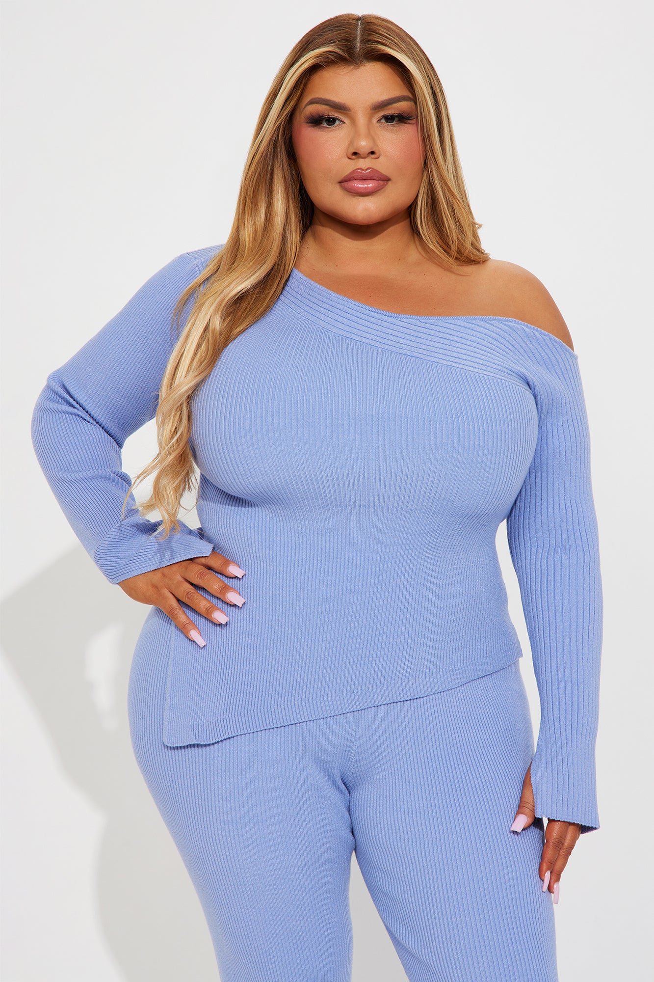 First Love Off Shoulder Pant Set - Periwinkle - Image 5