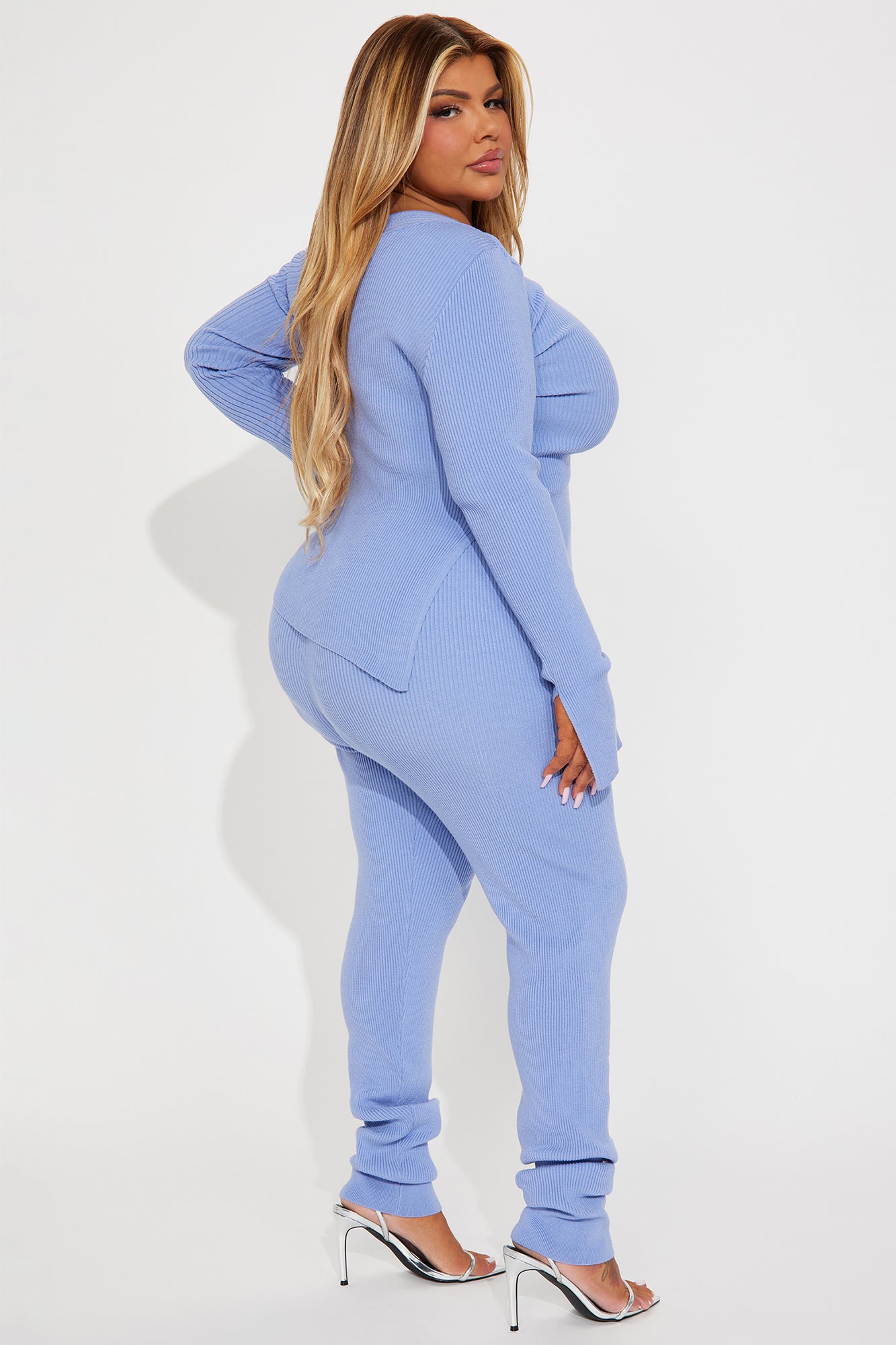 First Love Off Shoulder Pant Set - Periwinkle - Image 6