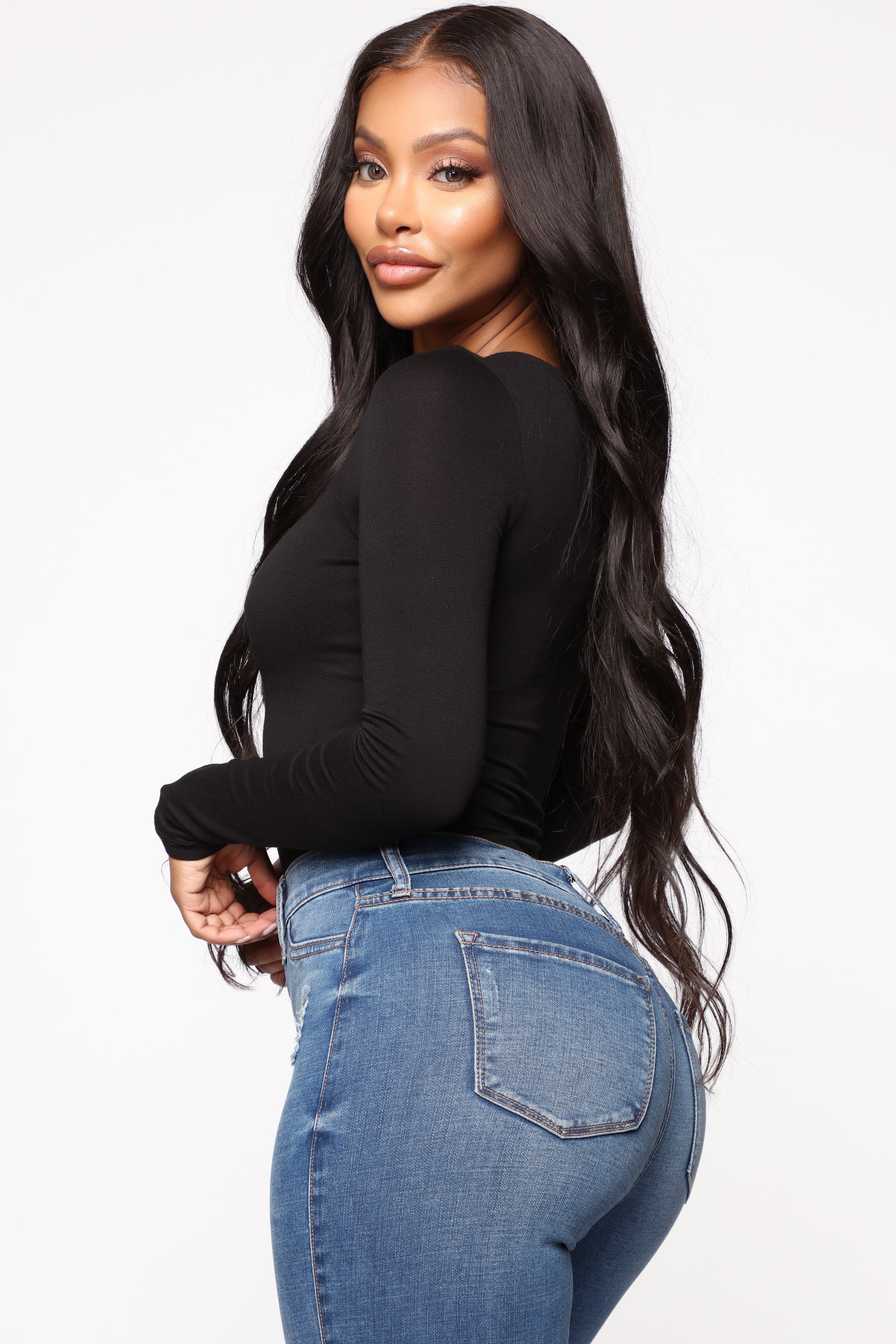 Yasmeen Square Neck Top - Black - Image 3