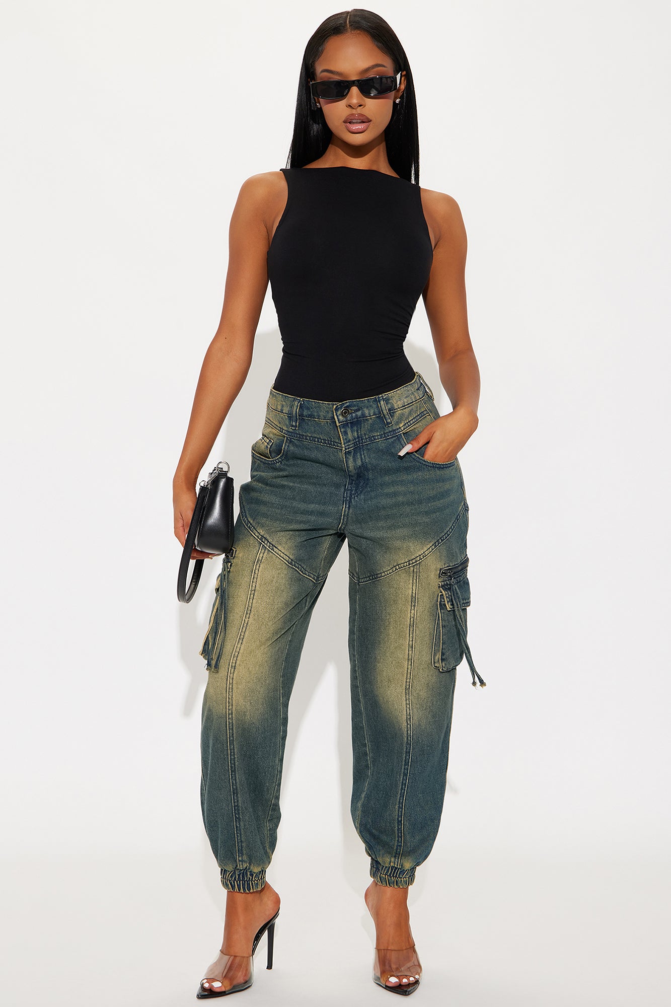 Superstitions Tinted Denim Joggers - Dark Wash - Image 4