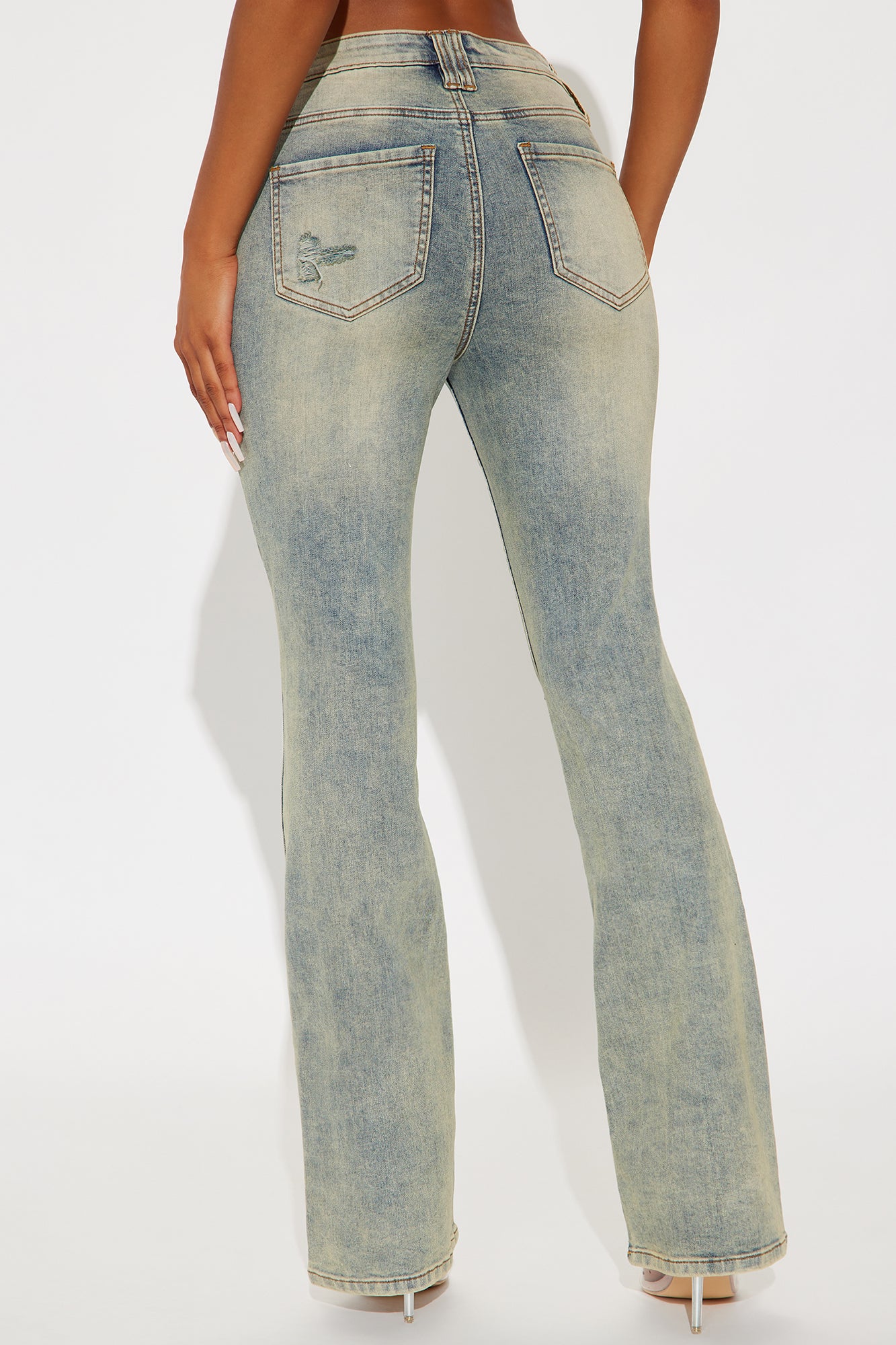 Bridget Distressed Bootcut Jeans - Vintage Wash - Image 3