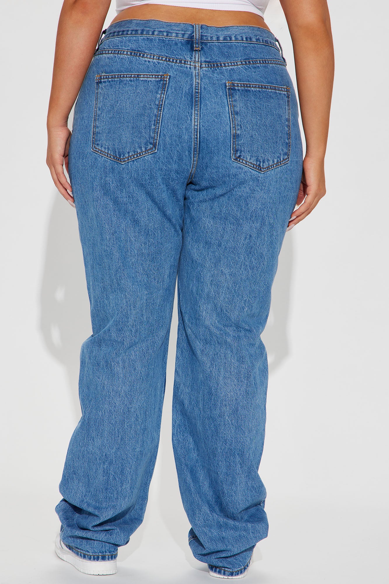 Tall Crossover Straight Leg Jeans - Medium Wash - Image 7