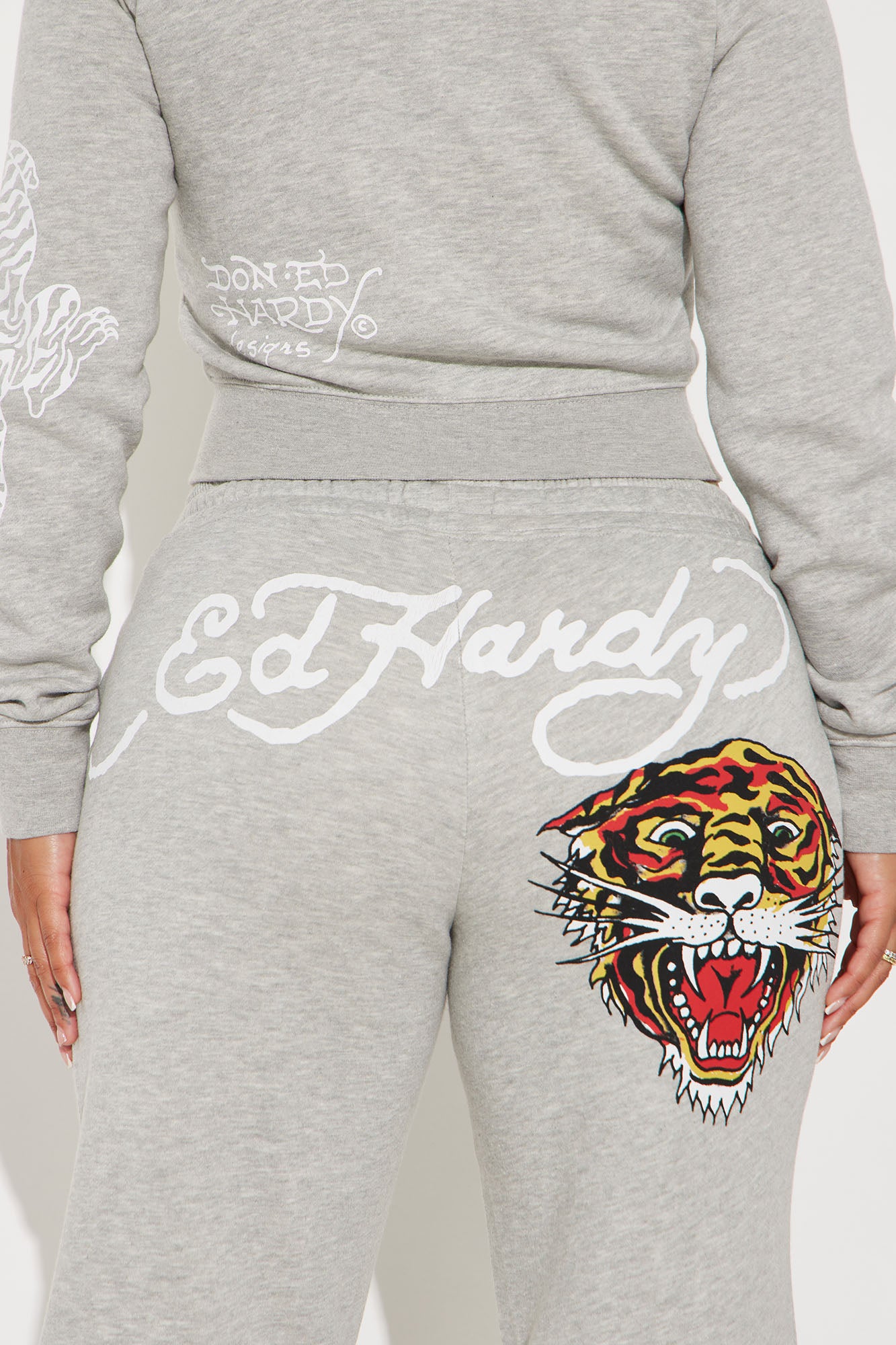 Ed Hardy Tiger Pant Set - Heather Grey - Image 4