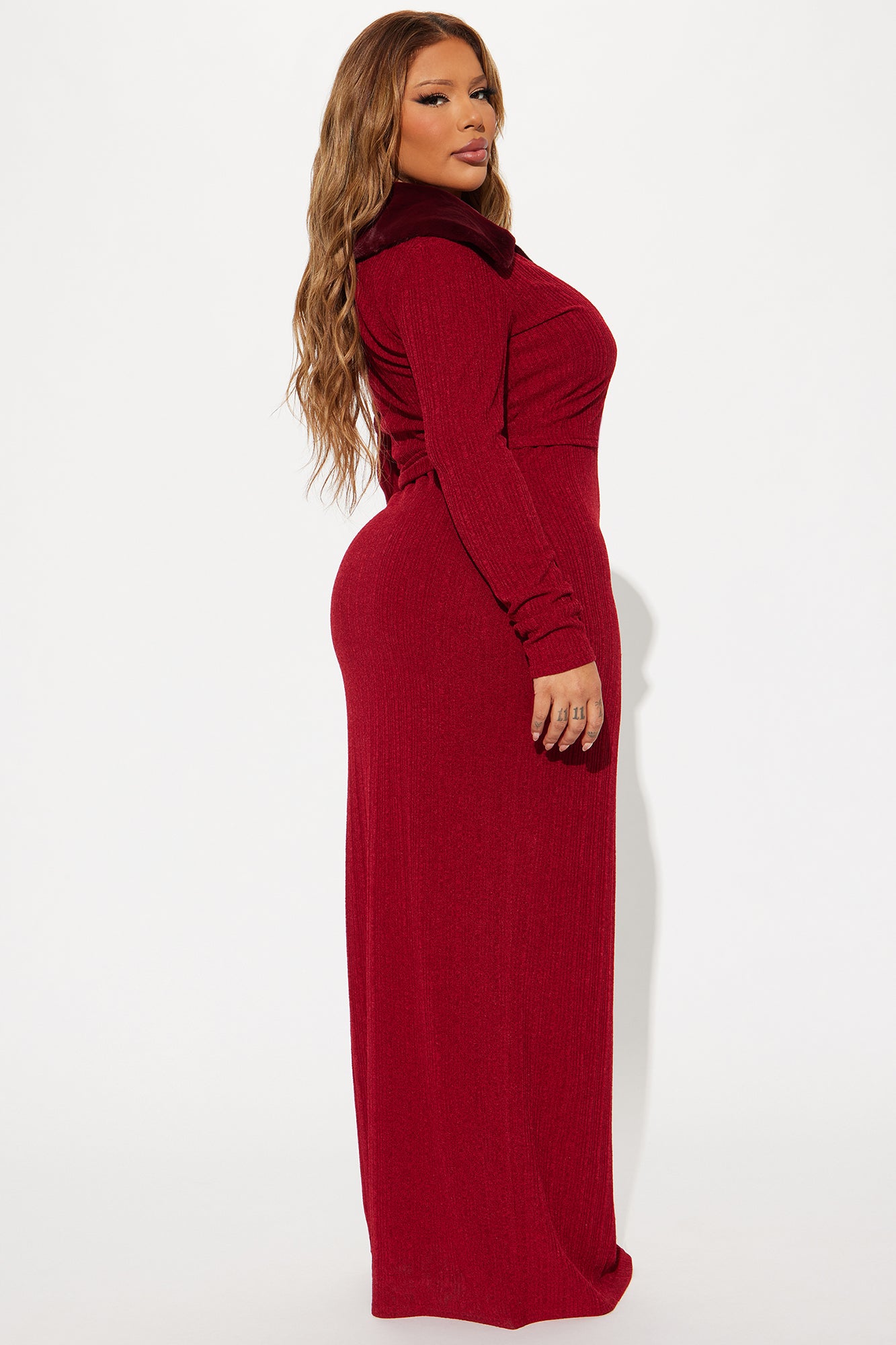 Sophie 2 Piece Maxi Dress Set - Wine - Image 9