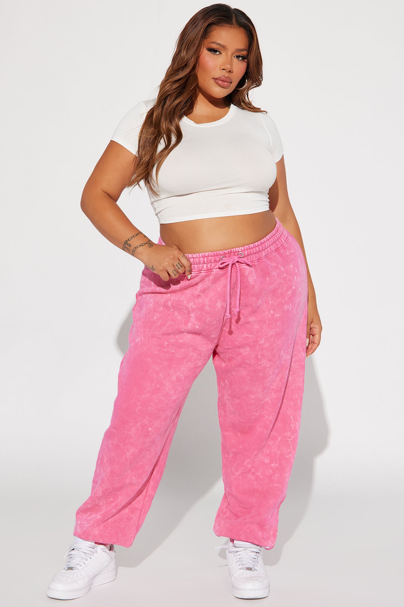 Aaliyah Washed Lounge Jogger - Fuchsia - Image 4