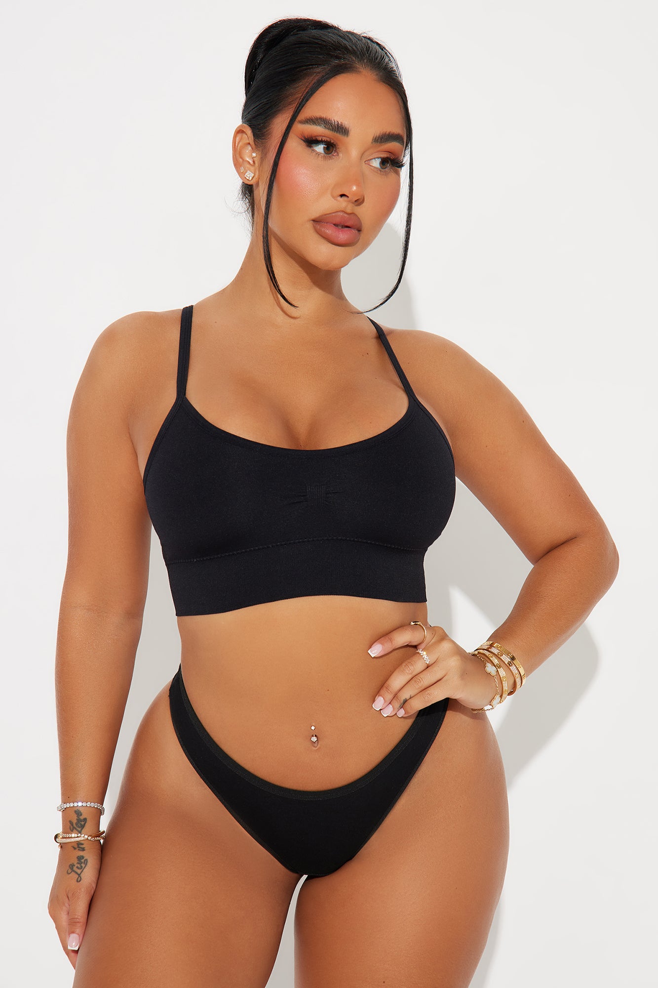Easy Seamless Ruched Bra 2 Pack - Black/combo - Image 3
