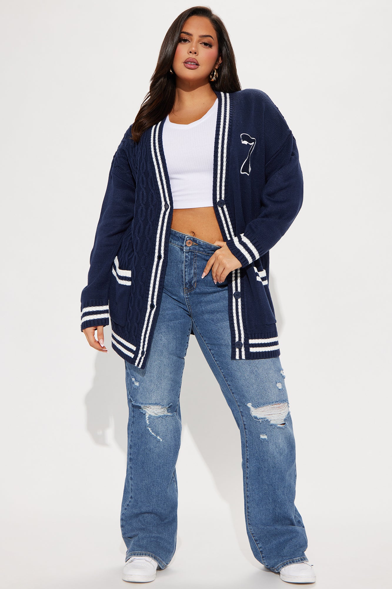 Happy To Be In Paris Cardigan - Navy/combo - Image 6