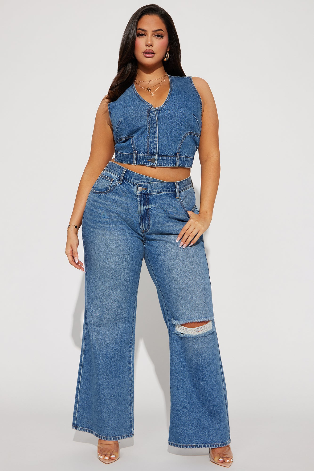 Bad Attitude Denim Pant Set - Medium Wash - Image 4