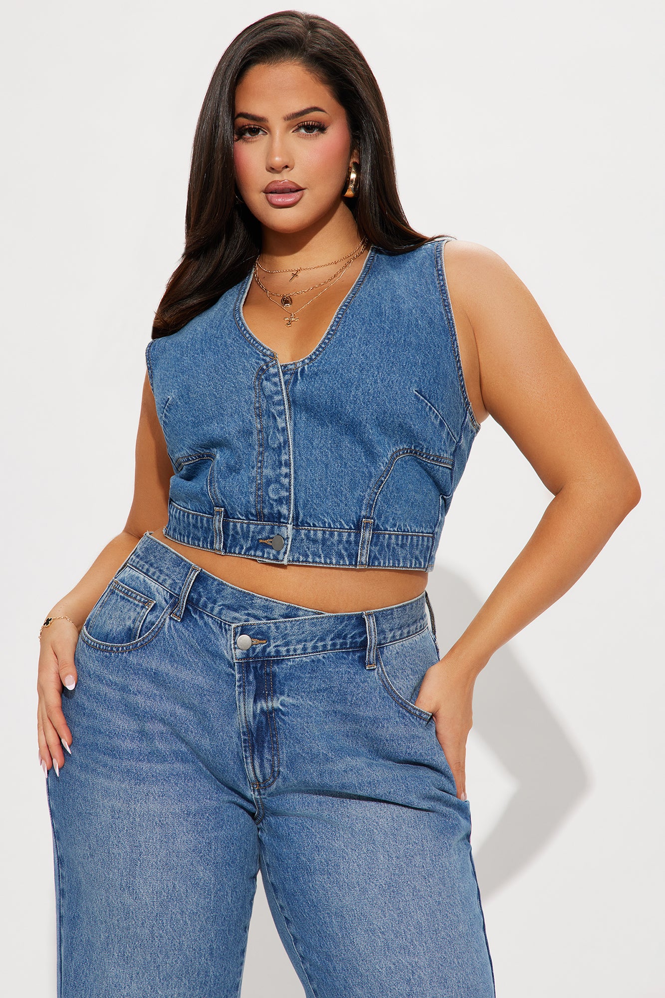Bad Attitude Denim Pant Set - Medium Wash - Image 5