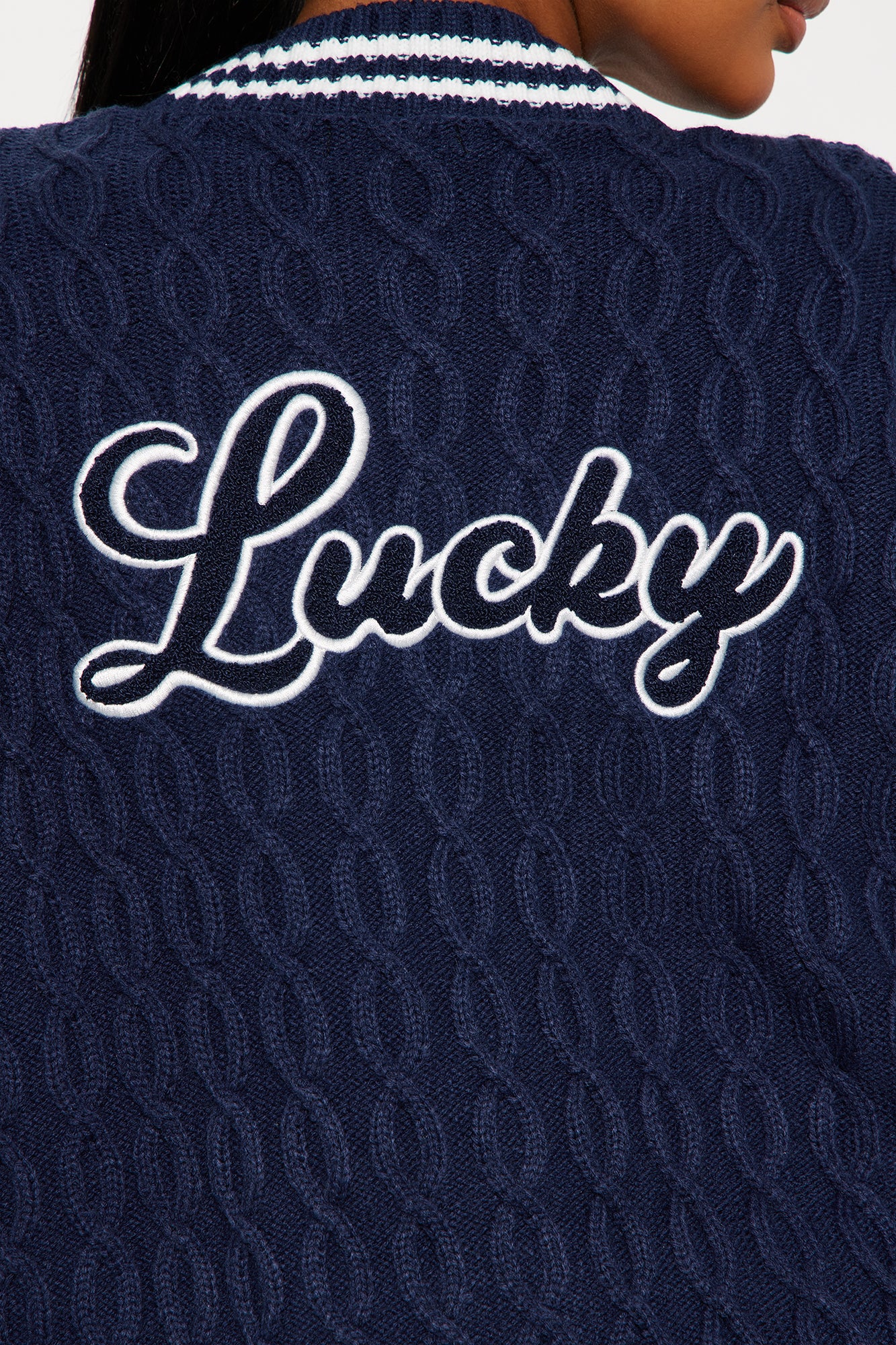 Happy To Be In Paris Cardigan - Navy/combo - Image 4
