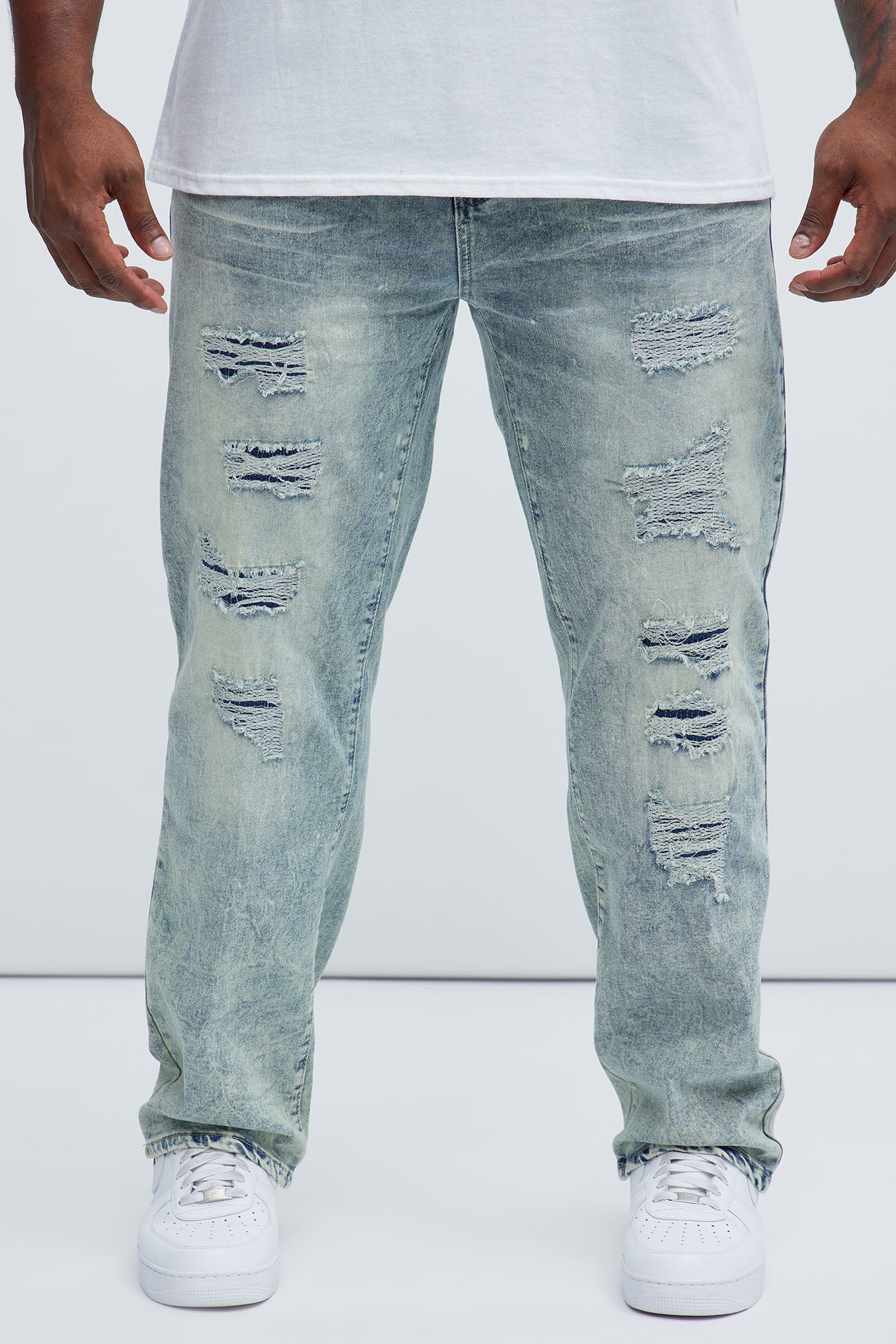 Can't Be Distressed Slim Jeans - Acid Wash Blue - Image 7