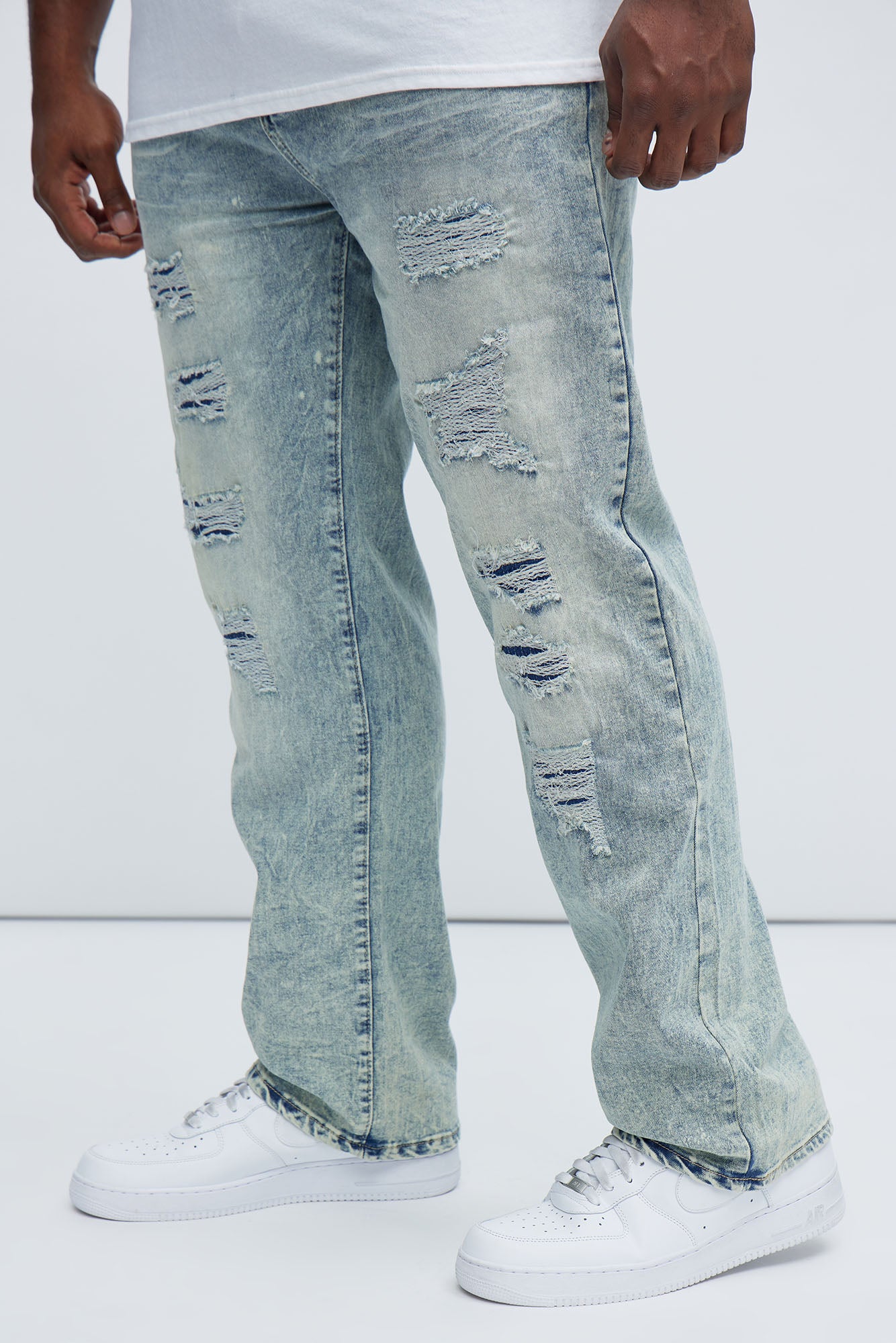 Can't Be Distressed Slim Jeans - Acid Wash Blue - Image 8