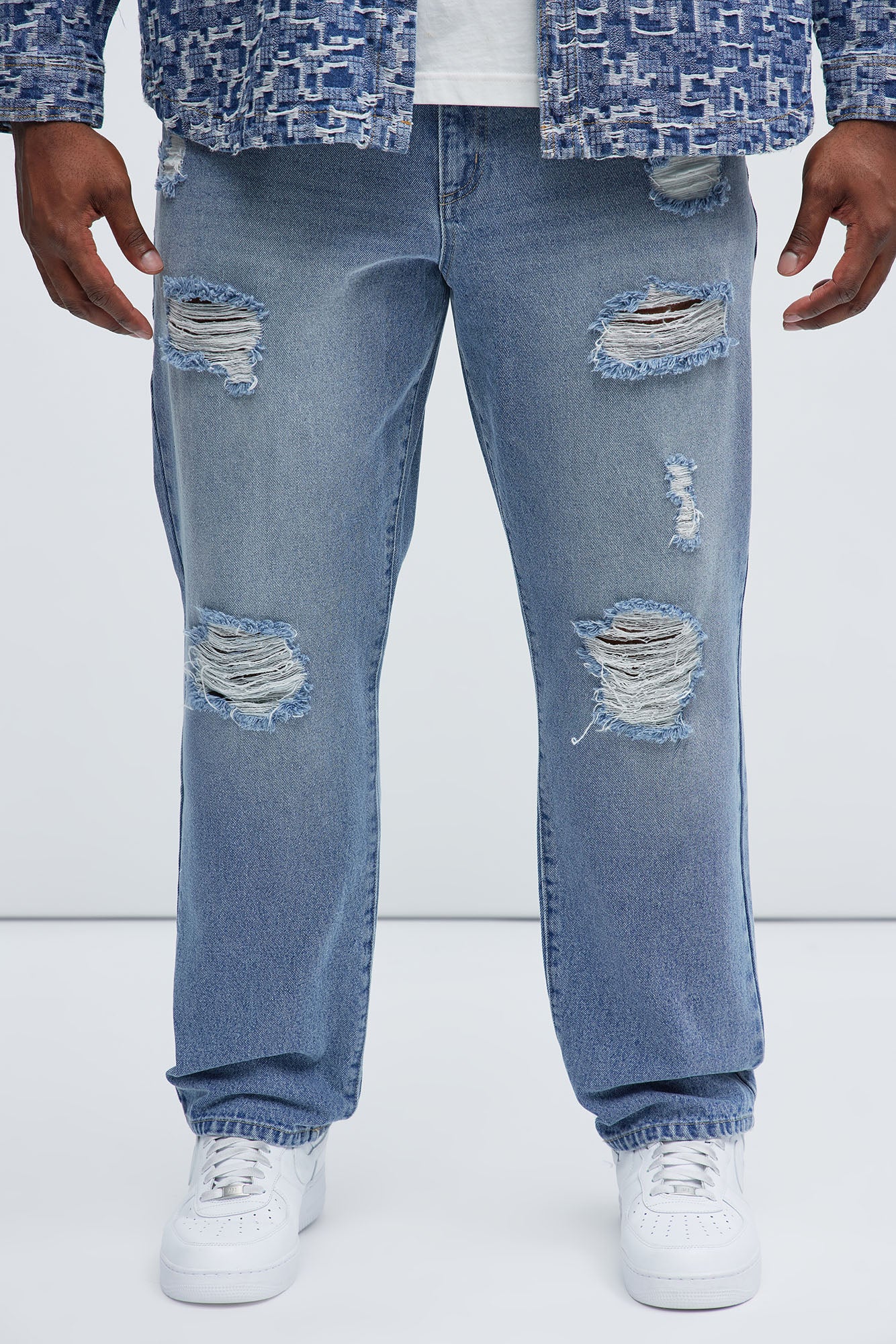 Peter Straight Distressed Jeans - Light Wash - Image 7