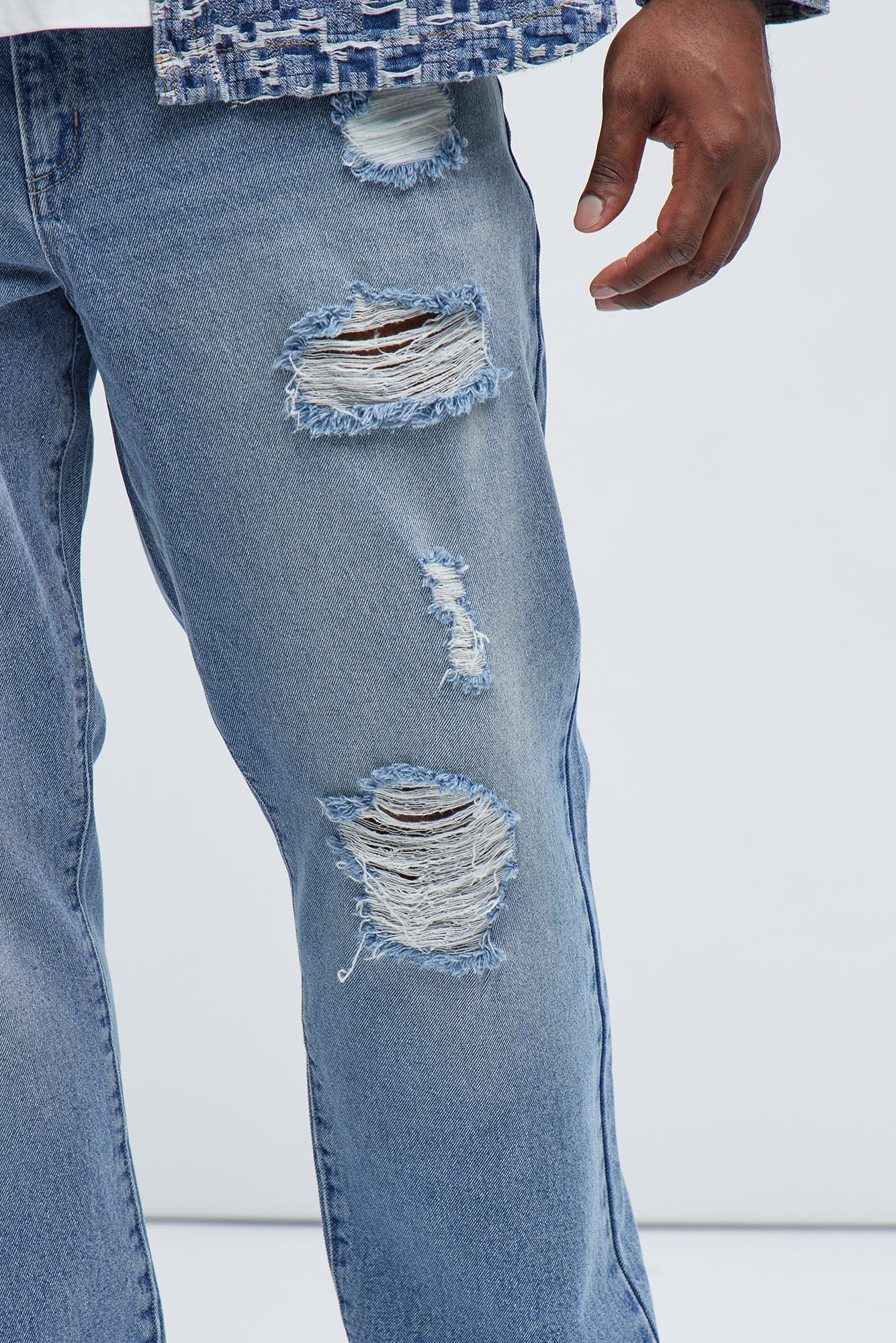 Peter Straight Distressed Jeans - Light Wash - Image 8