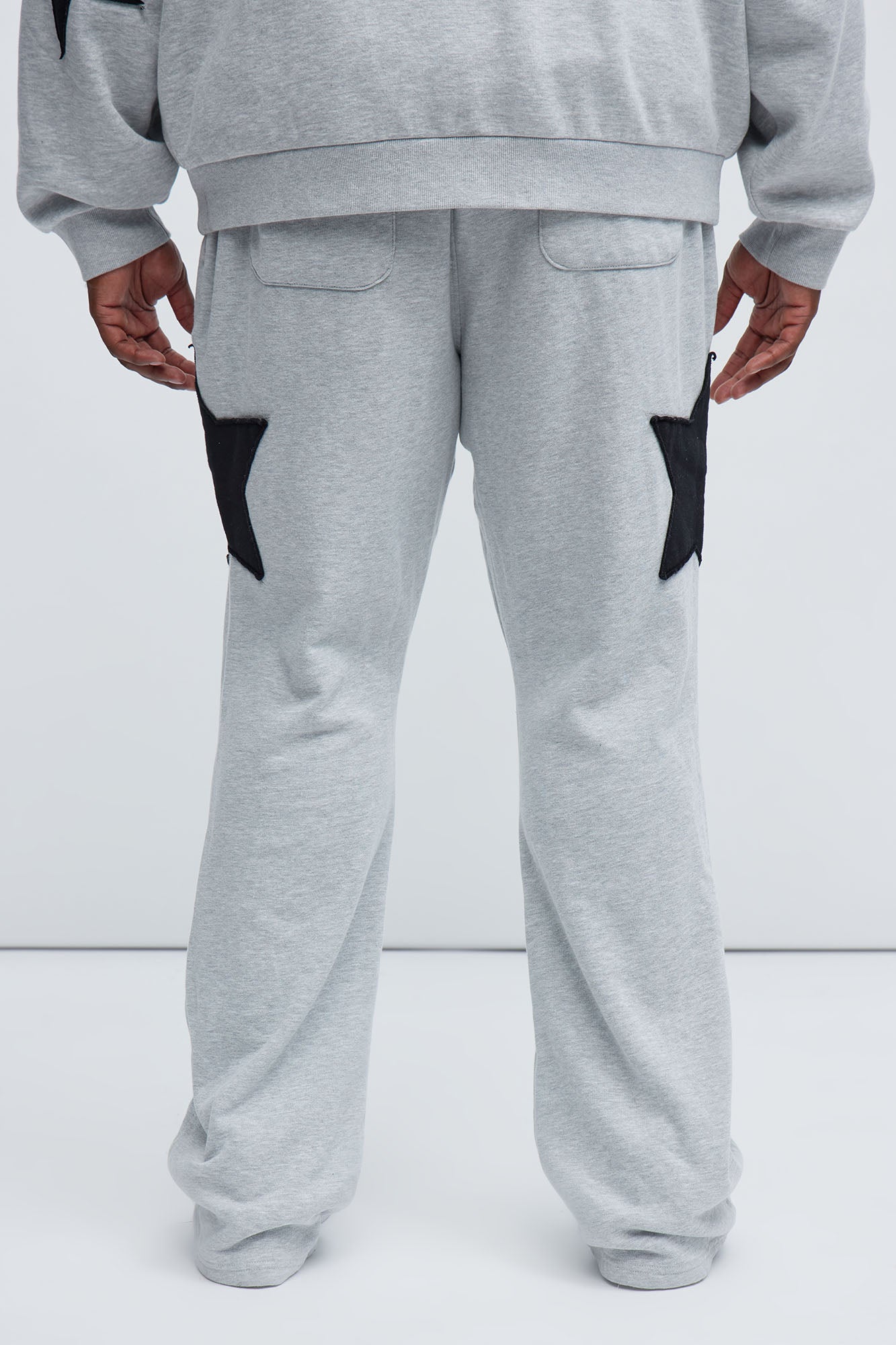 Tyson Stars Skinny Flared Sweatpants - Heather Grey - Image 9