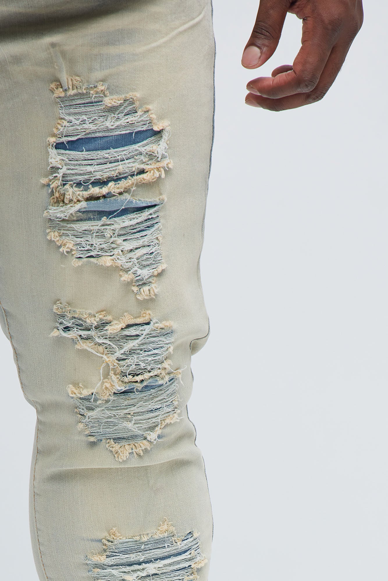 Plan Ahead Ripped Stacked Skinny Flare Jeans - Light Wash - Image 8