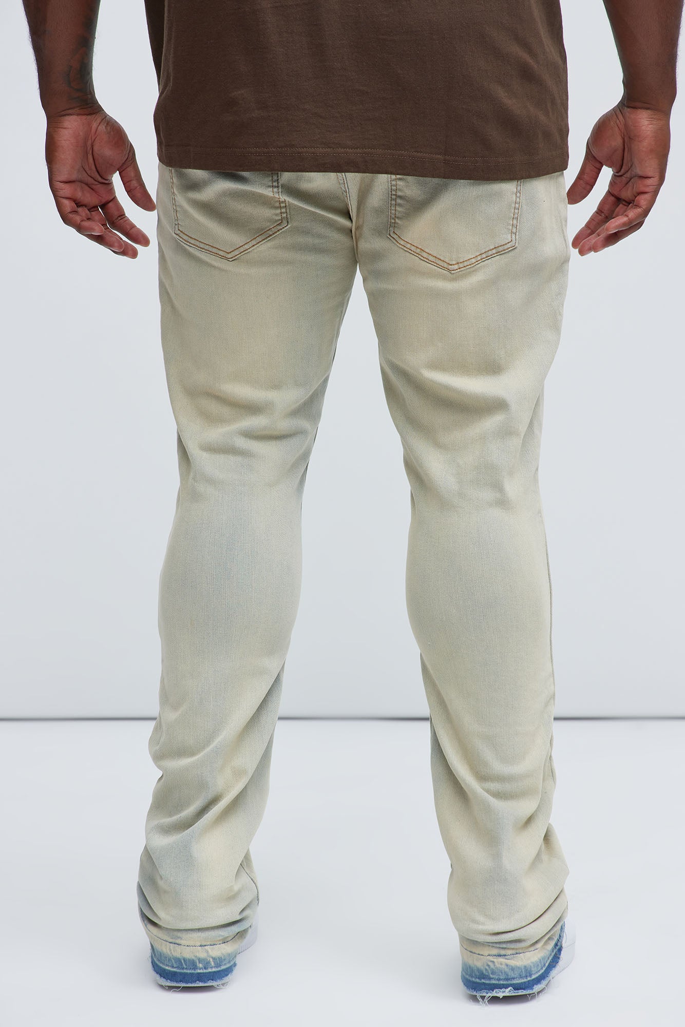 Plan Ahead Ripped Stacked Skinny Flare Jeans - Light Wash - Image 9