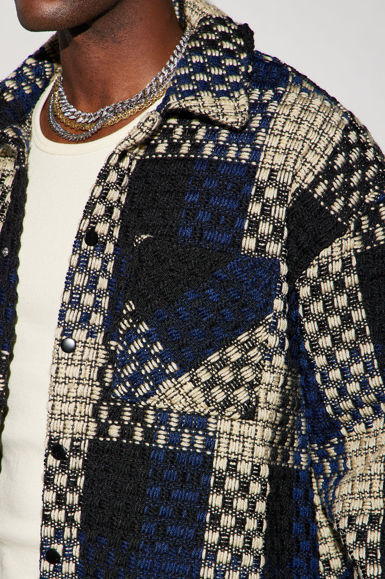 Beverly Tweed Shacket - Navy/combo - Image 3
