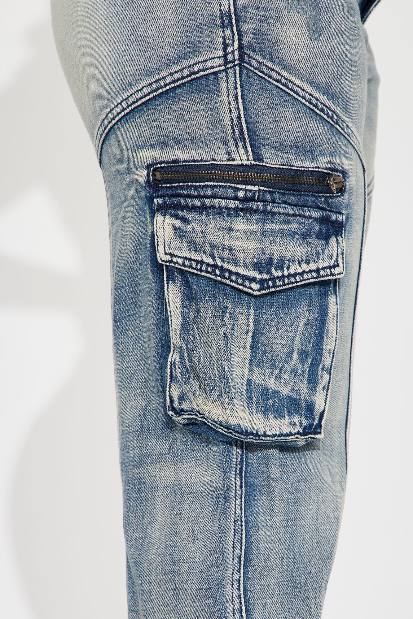 Superstitions Tinted Denim Joggers - Medium Wash - Image 3