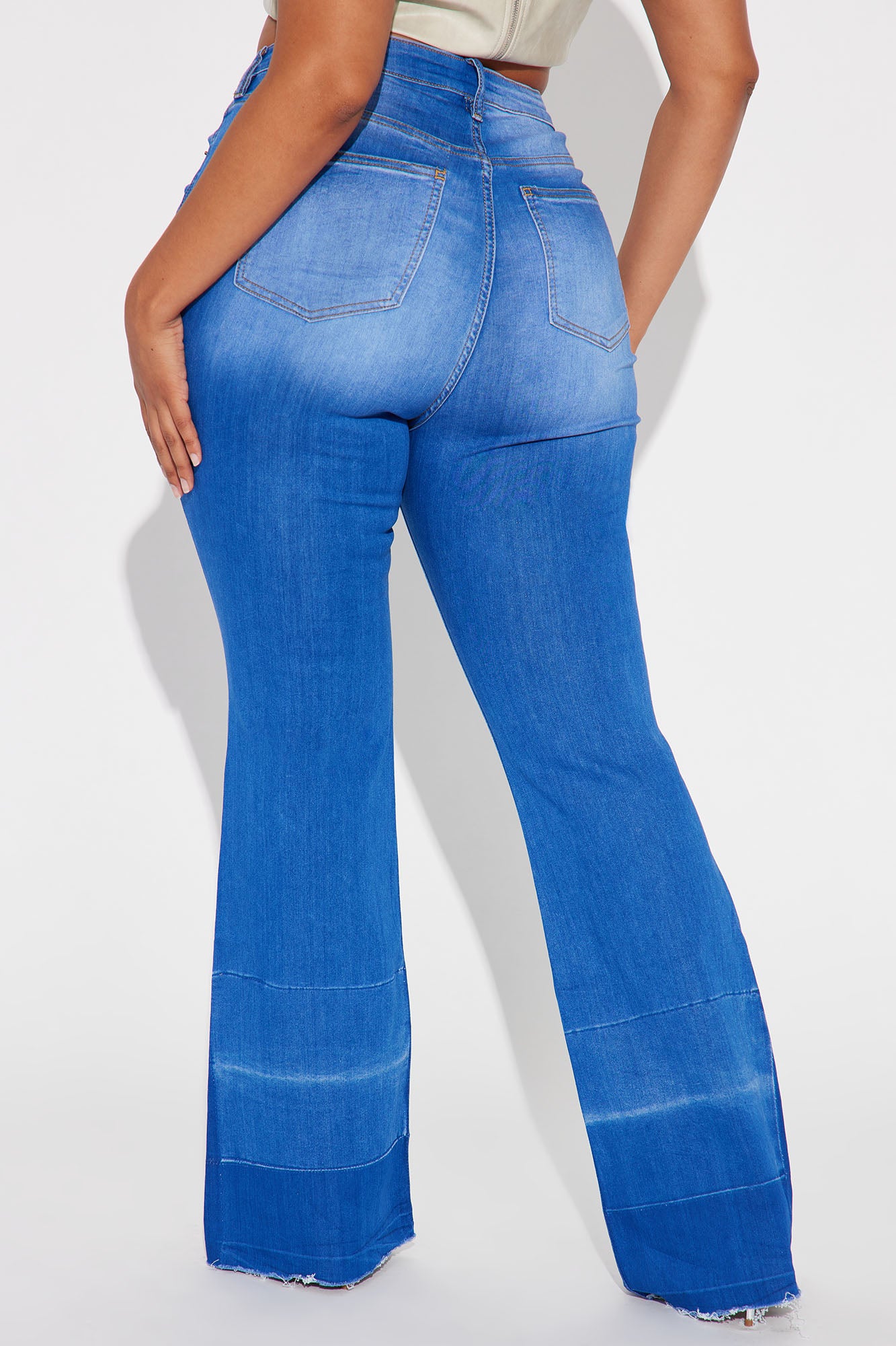 Janis Super Soft Low Rise Flare Jeans - Blue Wash - Image 7