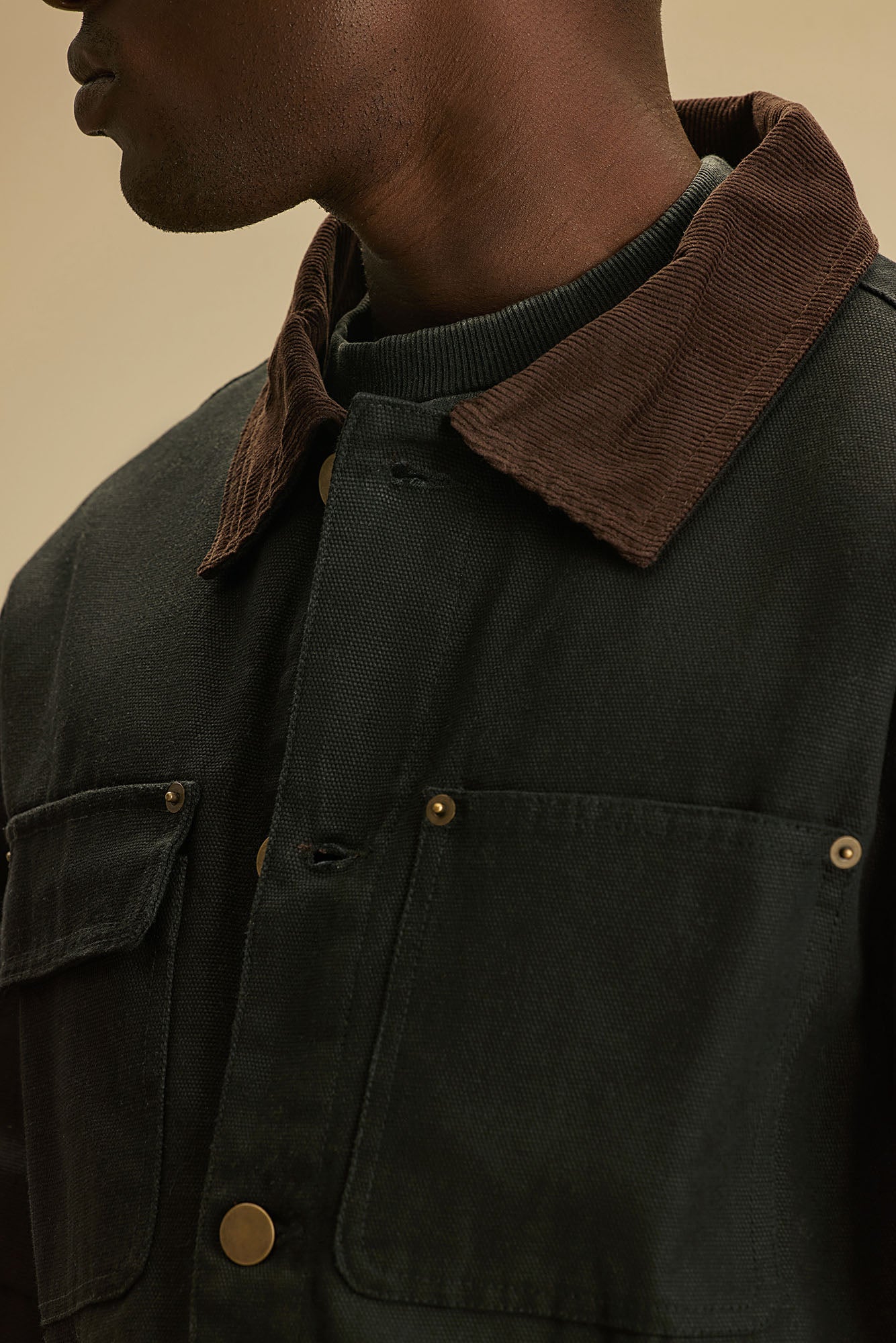 Alexander Utility Canvas Chore Jacket - Black - Image 3