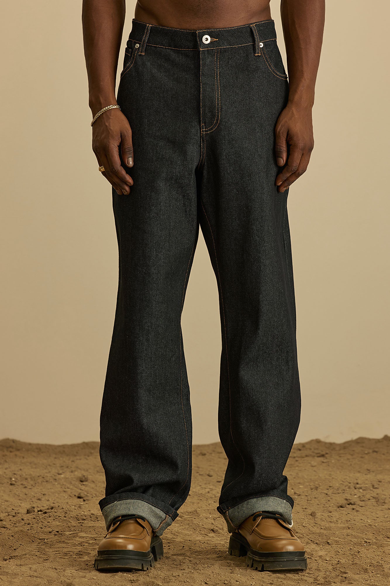 Collin Raw Denim Straight Jeans  - Indigo - Image 4