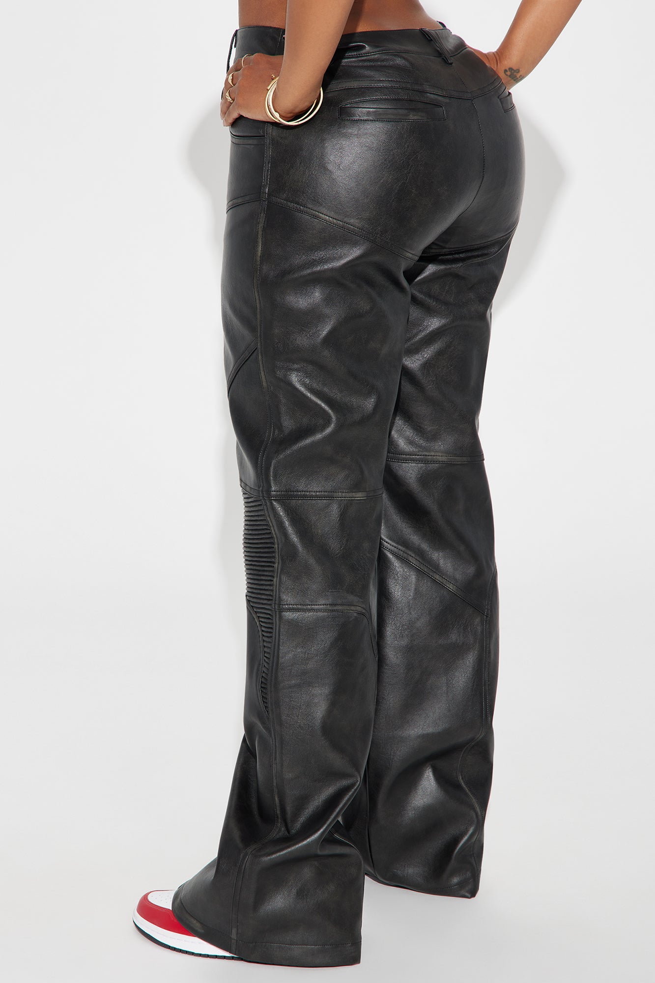 Take It In Moto Faux Leather Pant - Black - Image 3