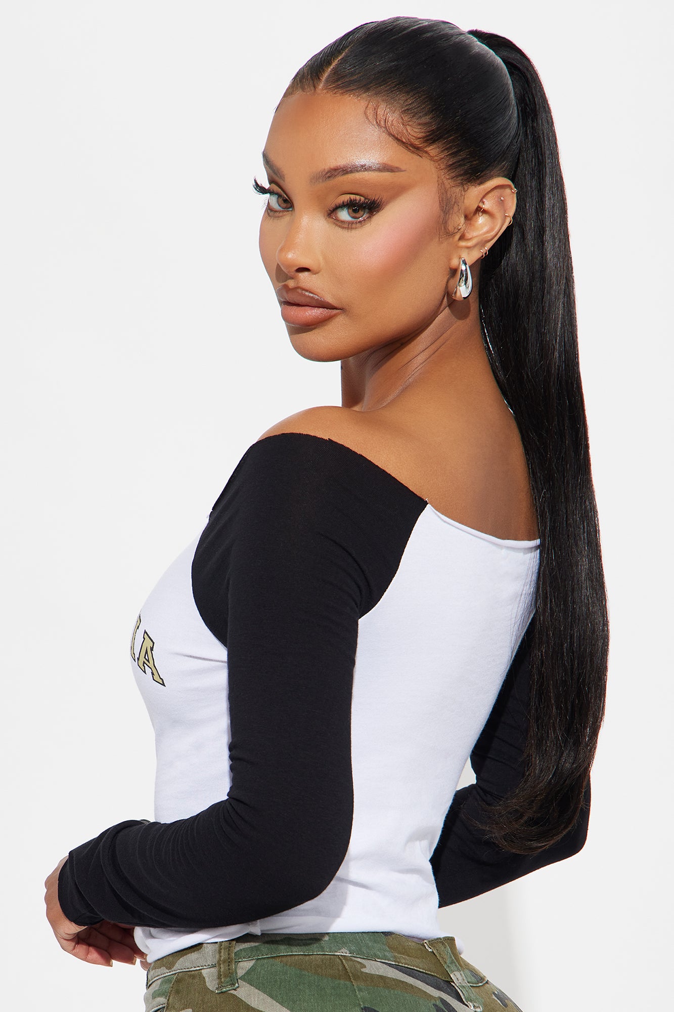 Cali Girl Off Shoulder Top - White/combo - Image 3