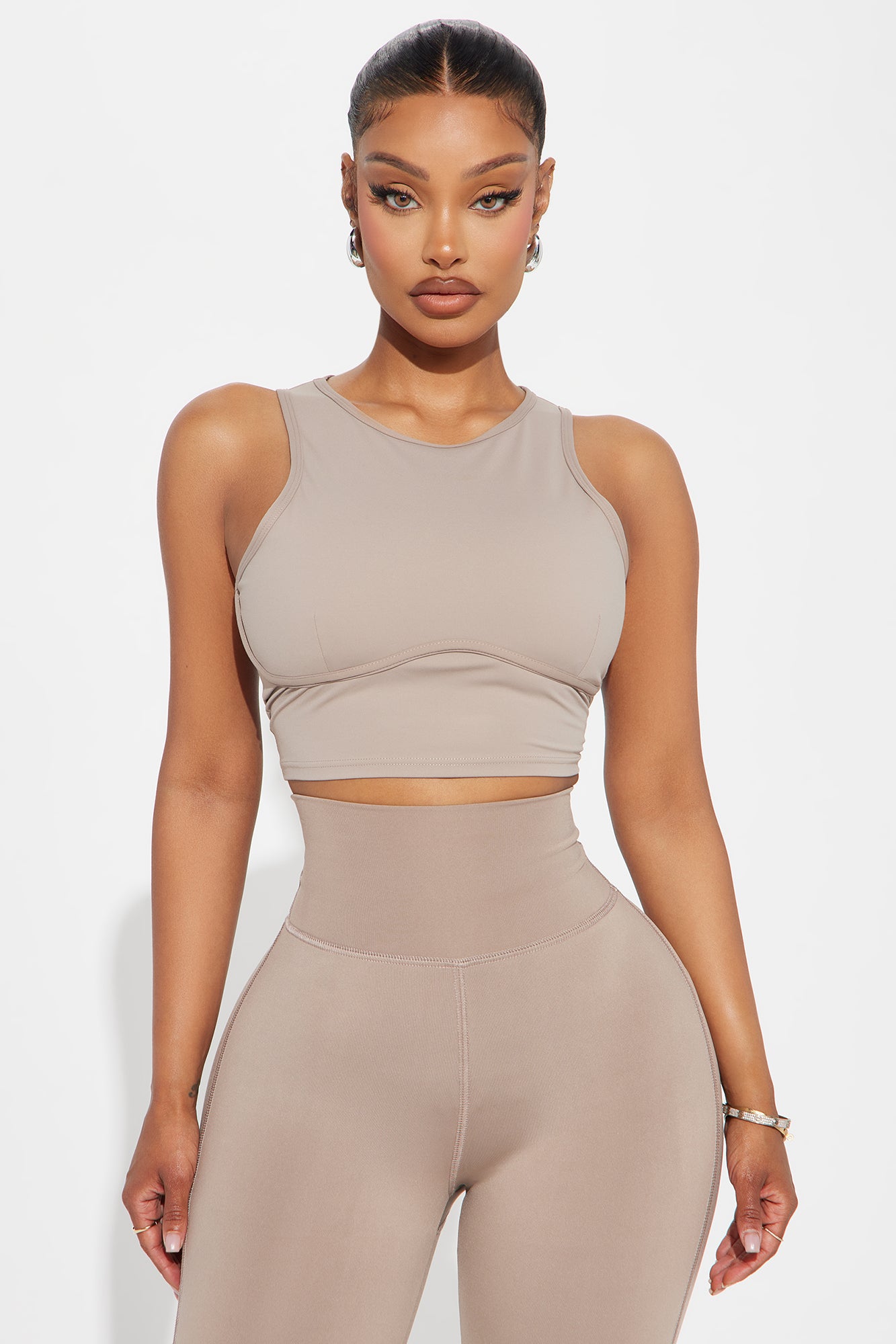 Pilates Girl Active Top - Taupe - Image 4