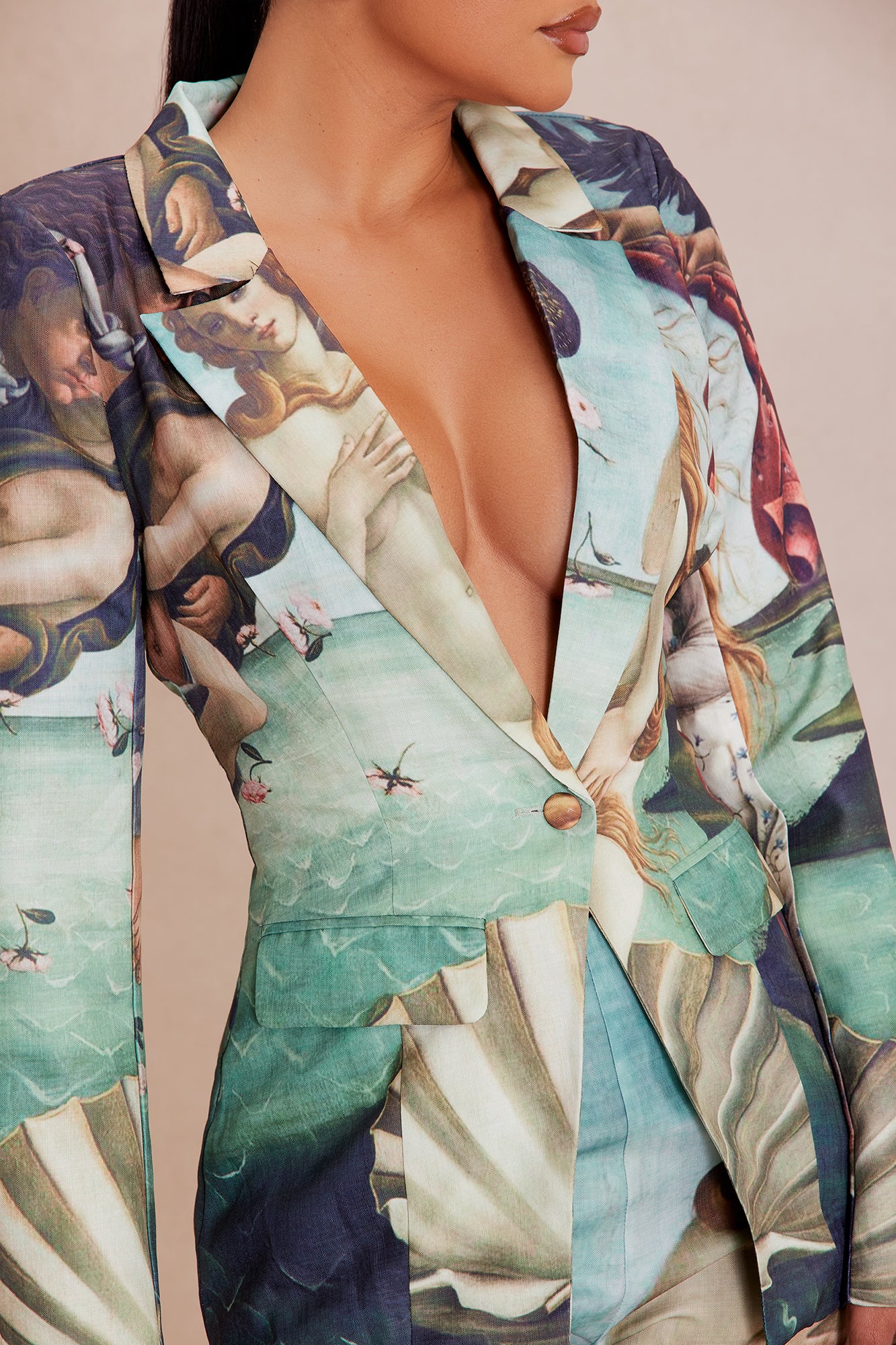 Ancient Art Blazer Suit Set - Multi Color - Image 3