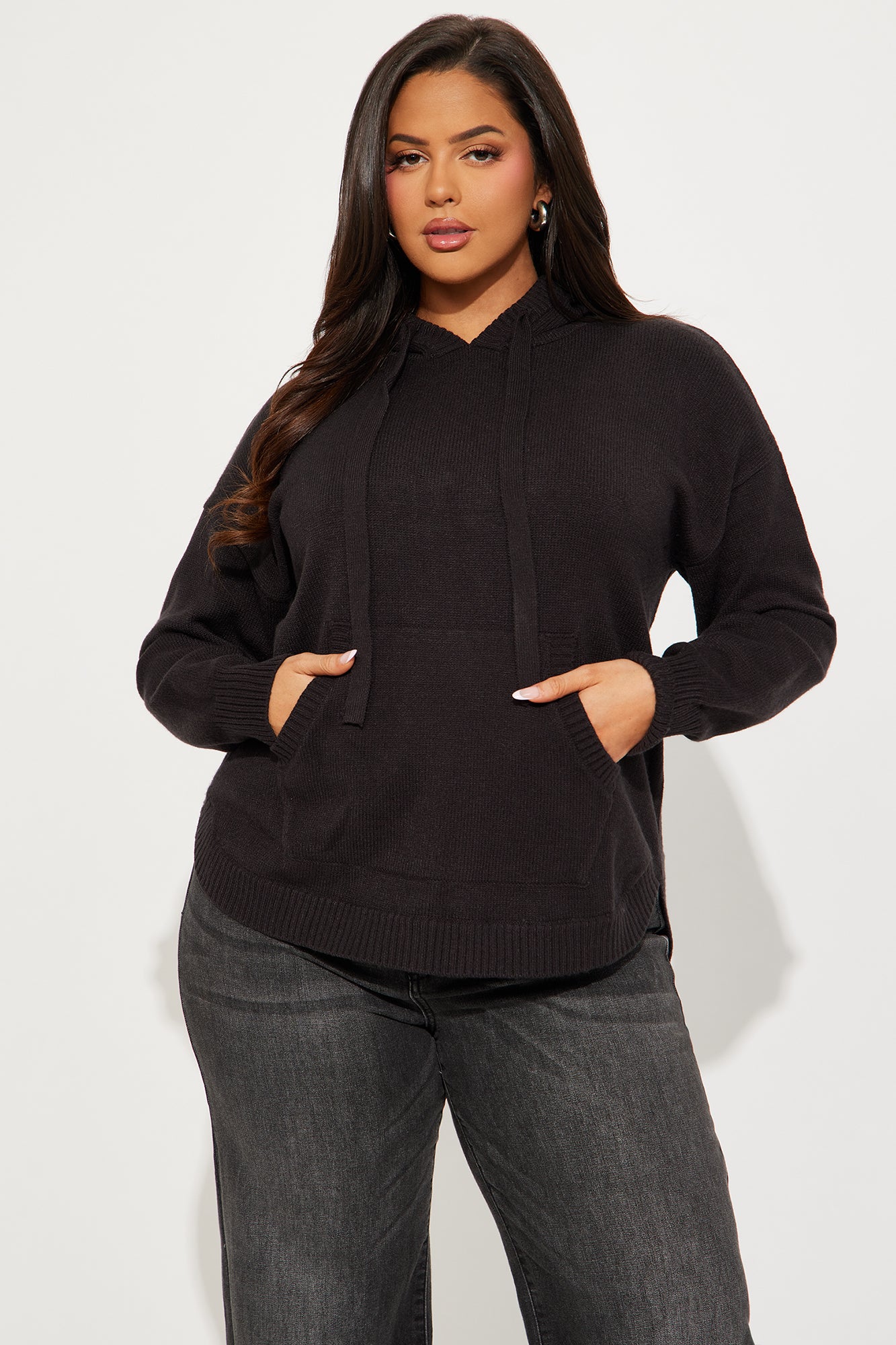 Never Parting Ways Hooded Sweater - Black - Image 4