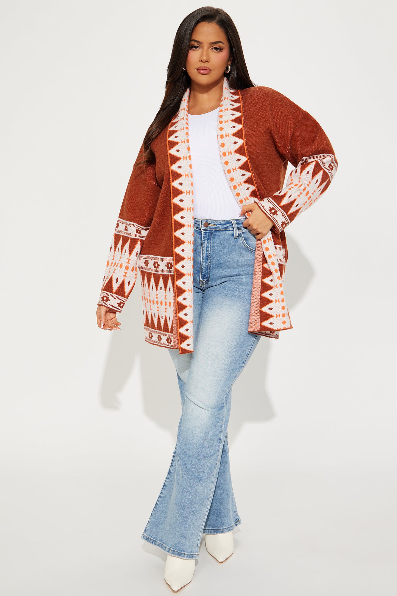 Nashville Bound Cardigan - Brown/combo - Image 5