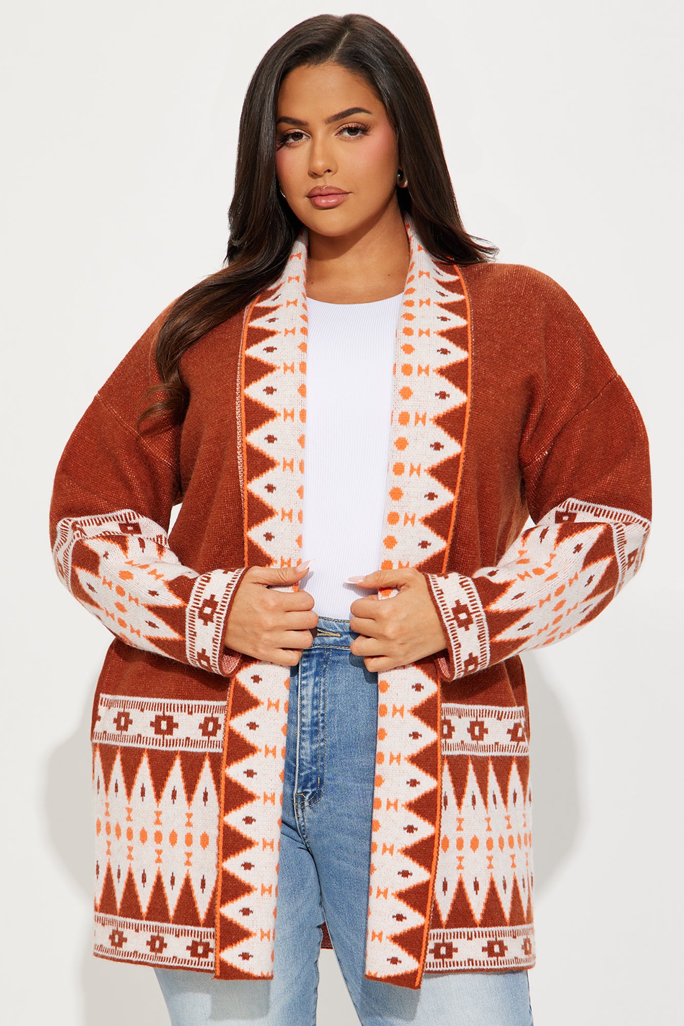 Nashville Bound Cardigan - Brown/combo - Image 4