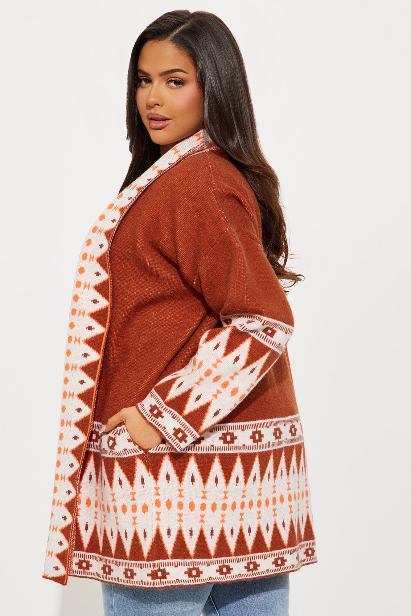 Nashville Bound Cardigan - Brown/combo - Image 6