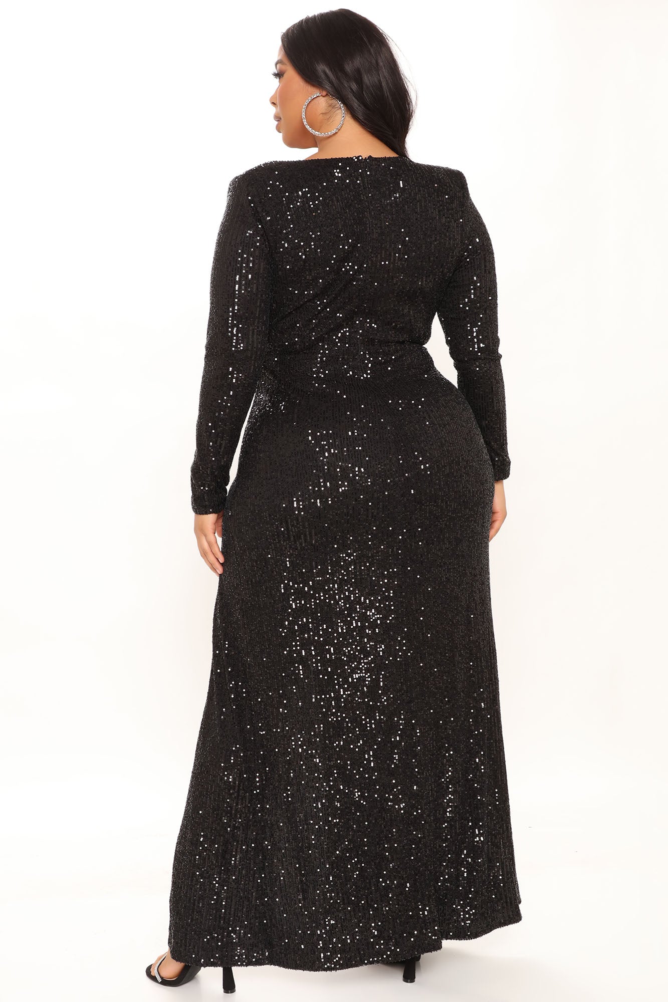 Boujee Dinners Sequin Maxi Dress - Black - Image 7