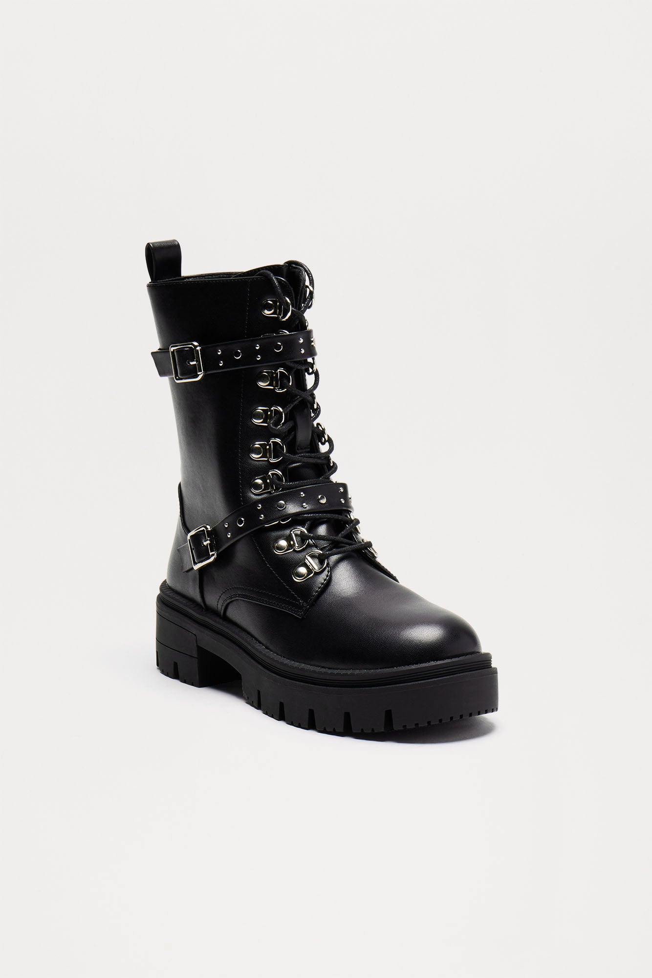 London Platform Combat Boots - Black - Image 3