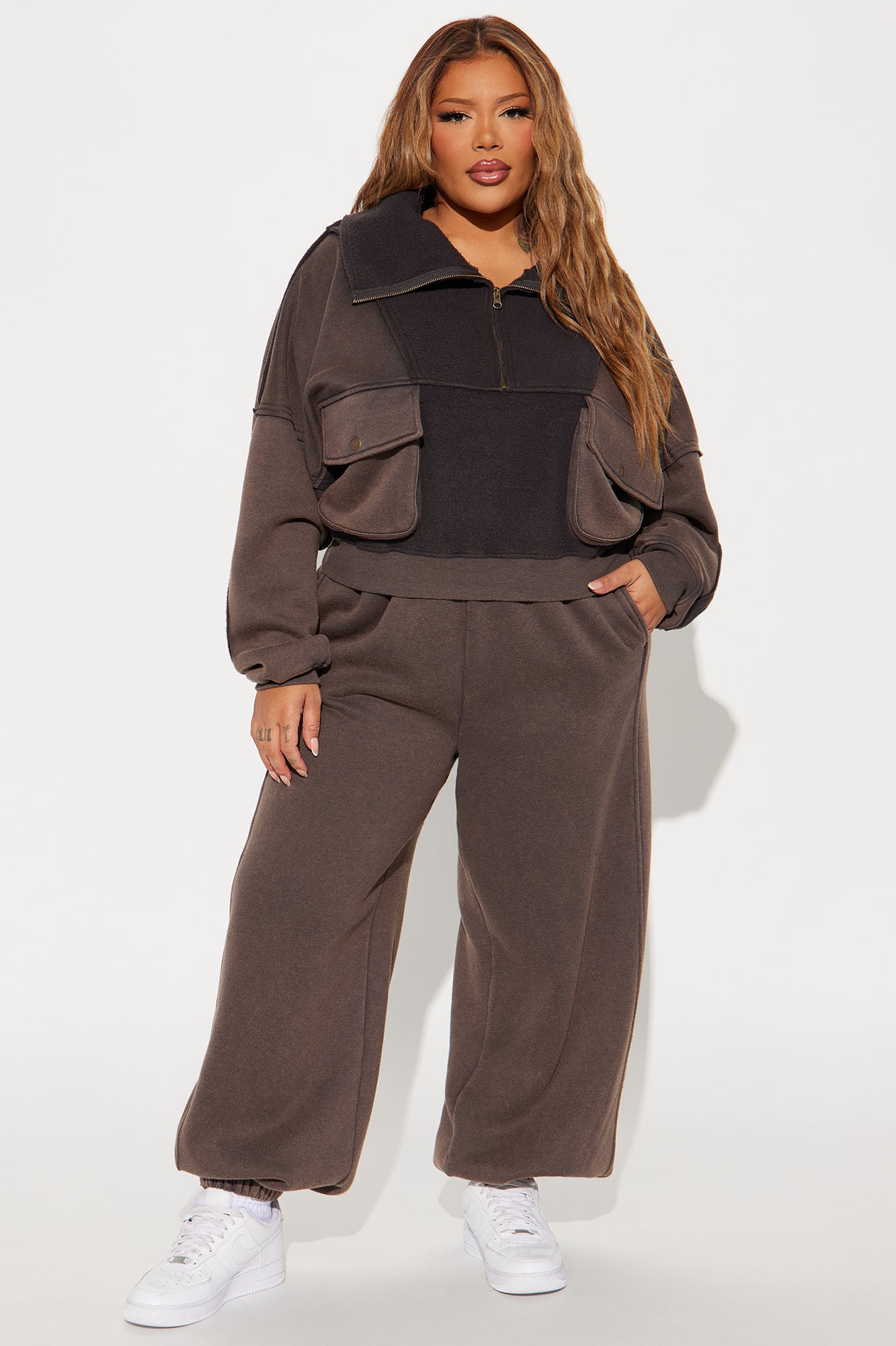 Vanessa Washed Jogger Pant Set - Charcoal - Image 4