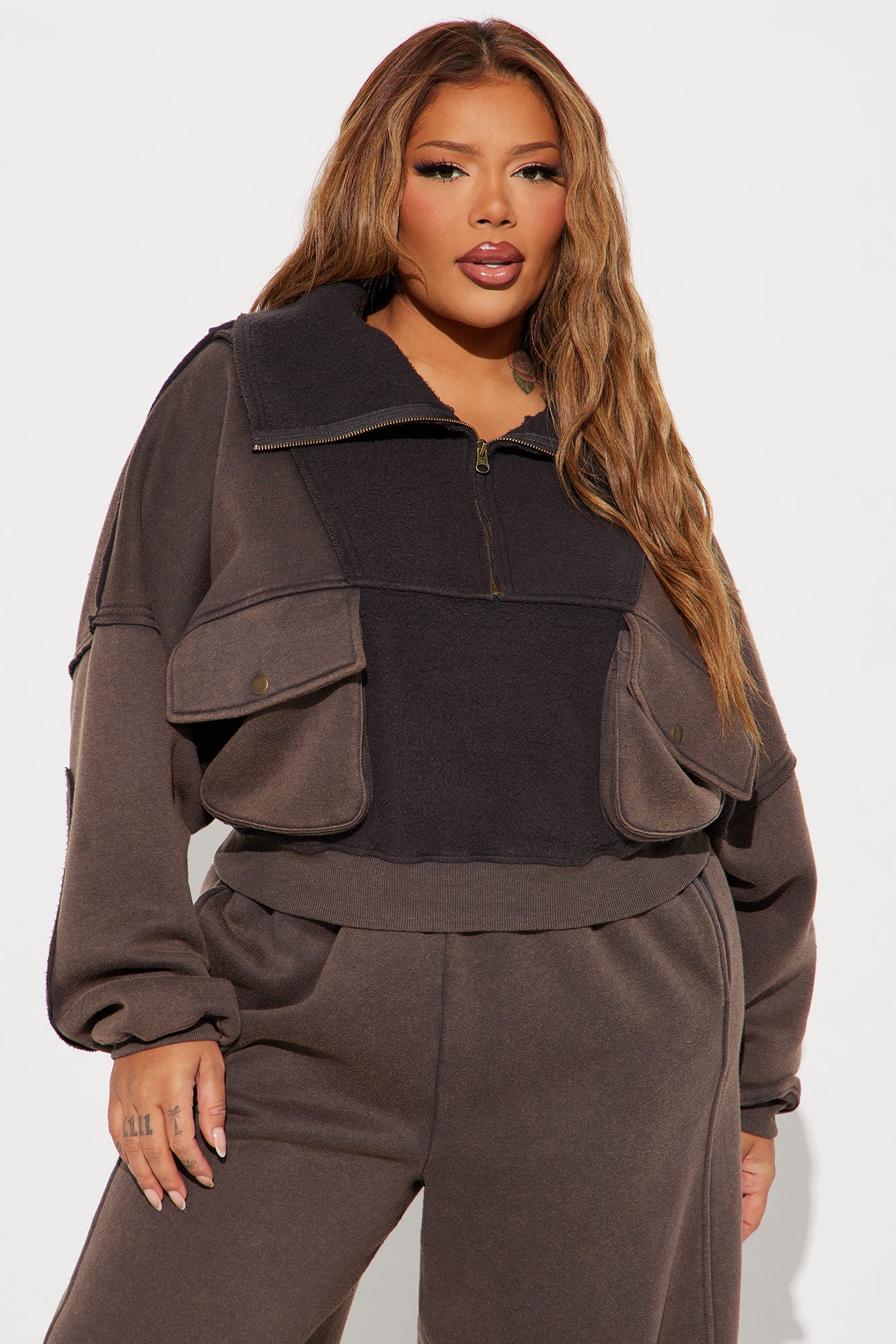 Vanessa Washed Jogger Pant Set - Charcoal - Image 5