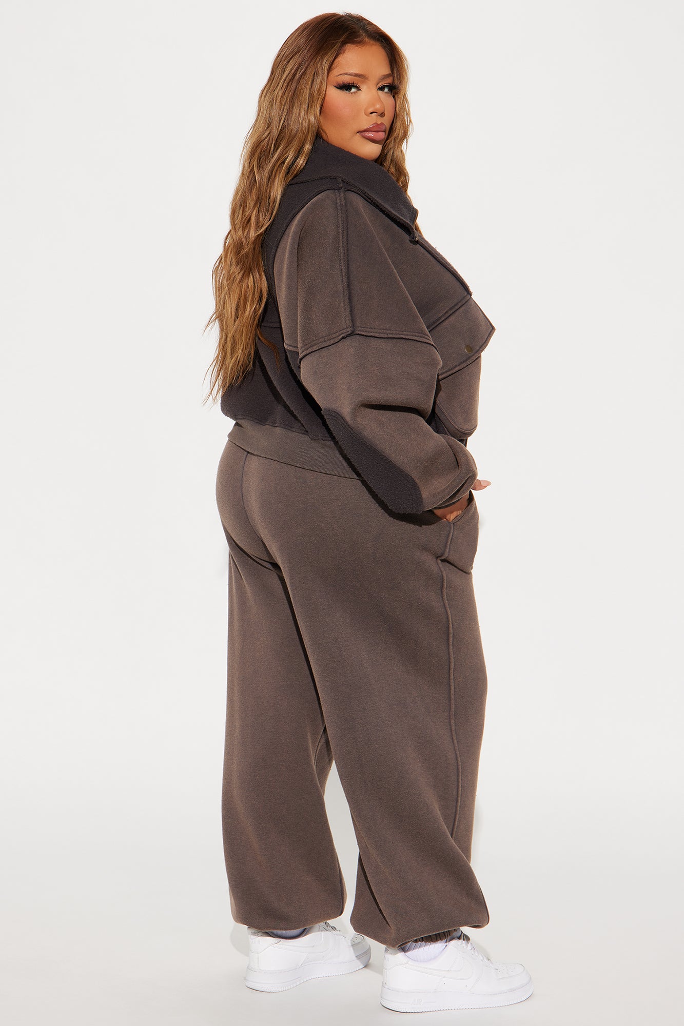 Vanessa Washed Jogger Pant Set - Charcoal - Image 6
