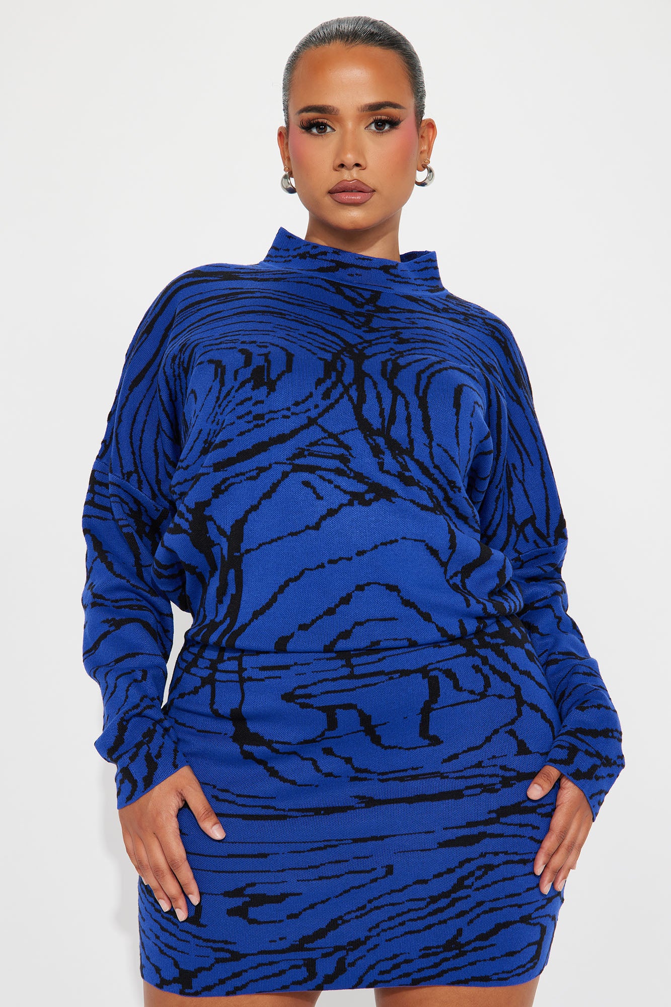 Abigail Sweater Mini Dress - Royal/combo - Image 4