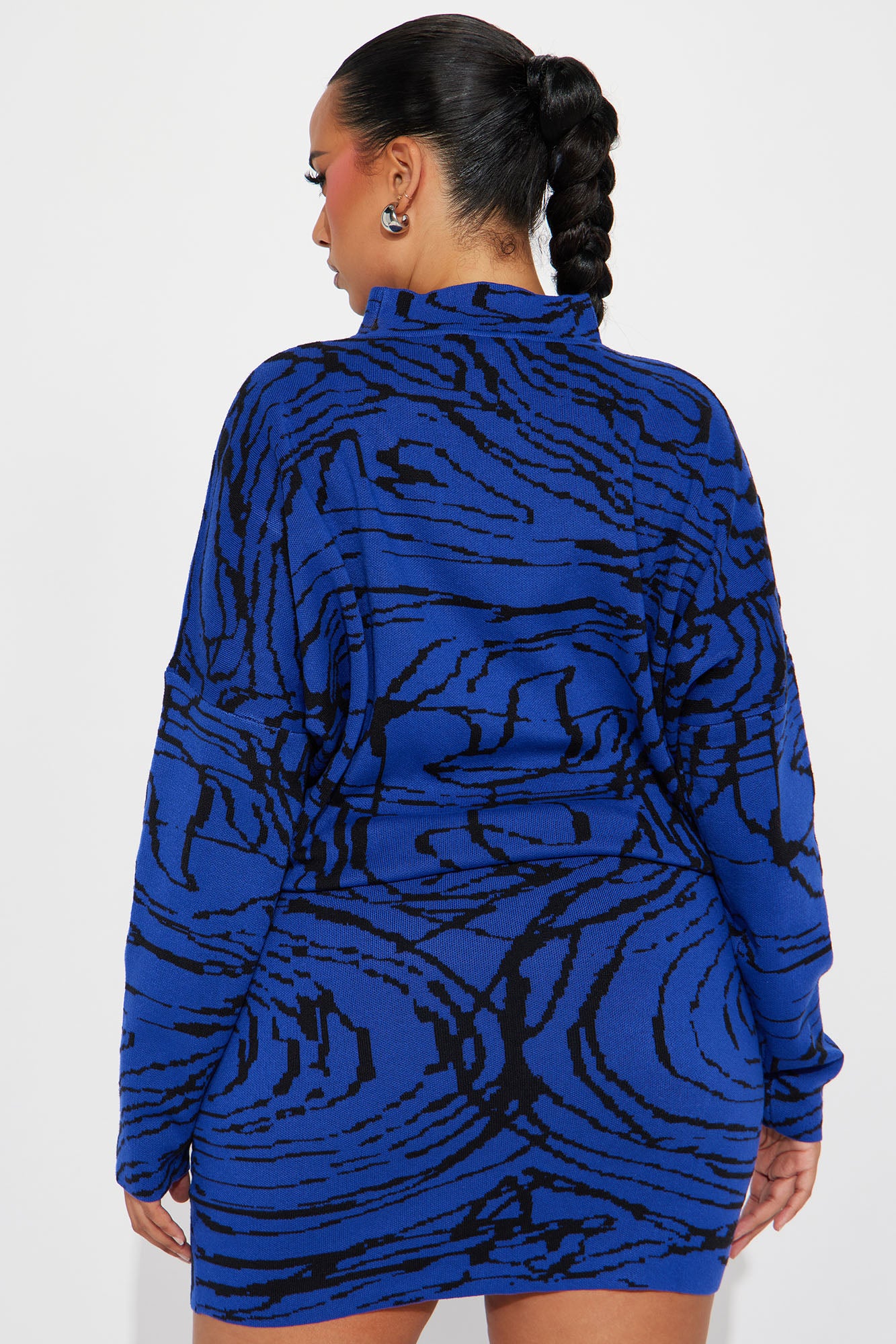 Abigail Sweater Mini Dress - Royal/combo - Image 6