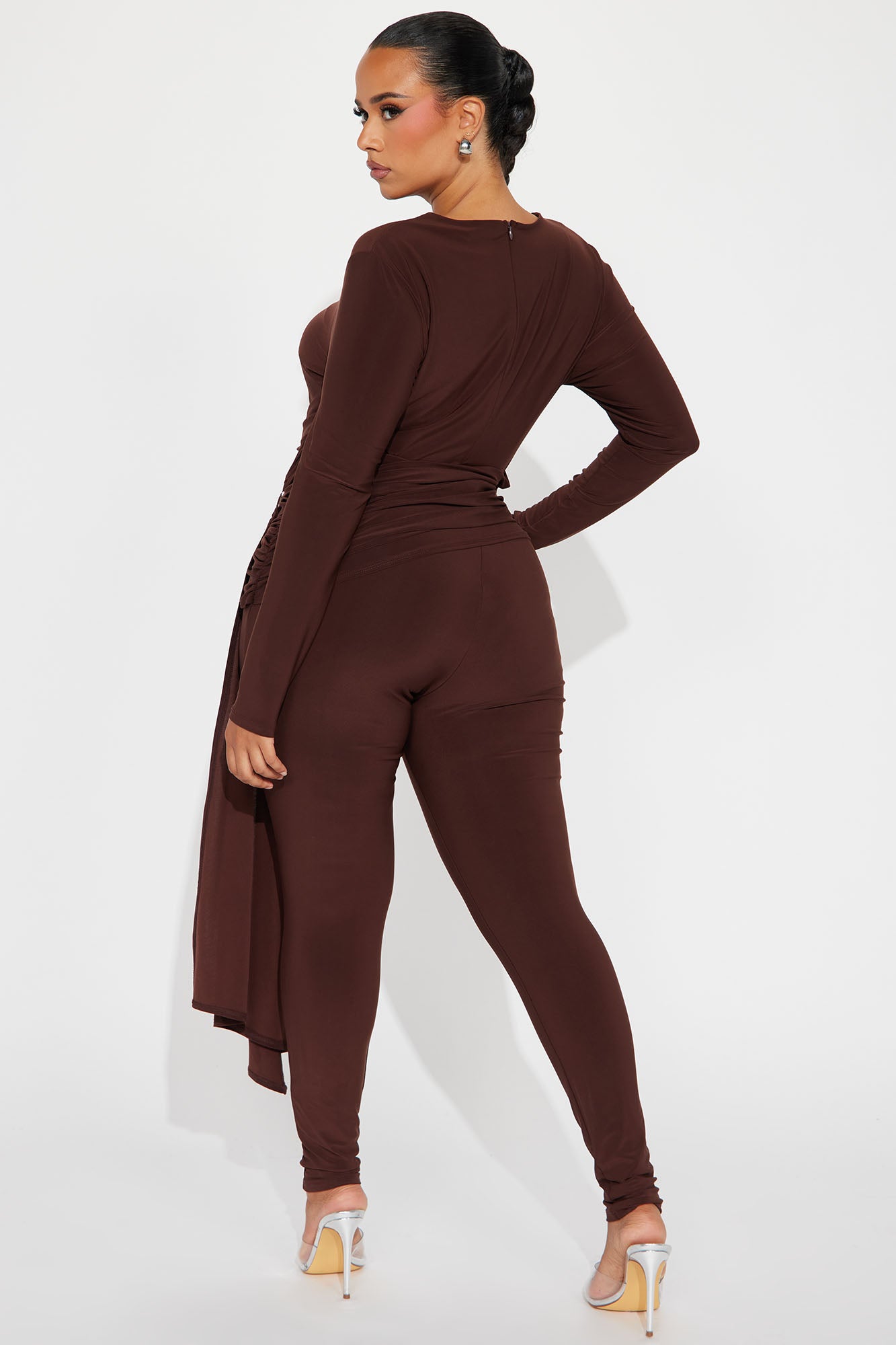 Wrapped Around You Jumpsuit - Chocolate - Image 7