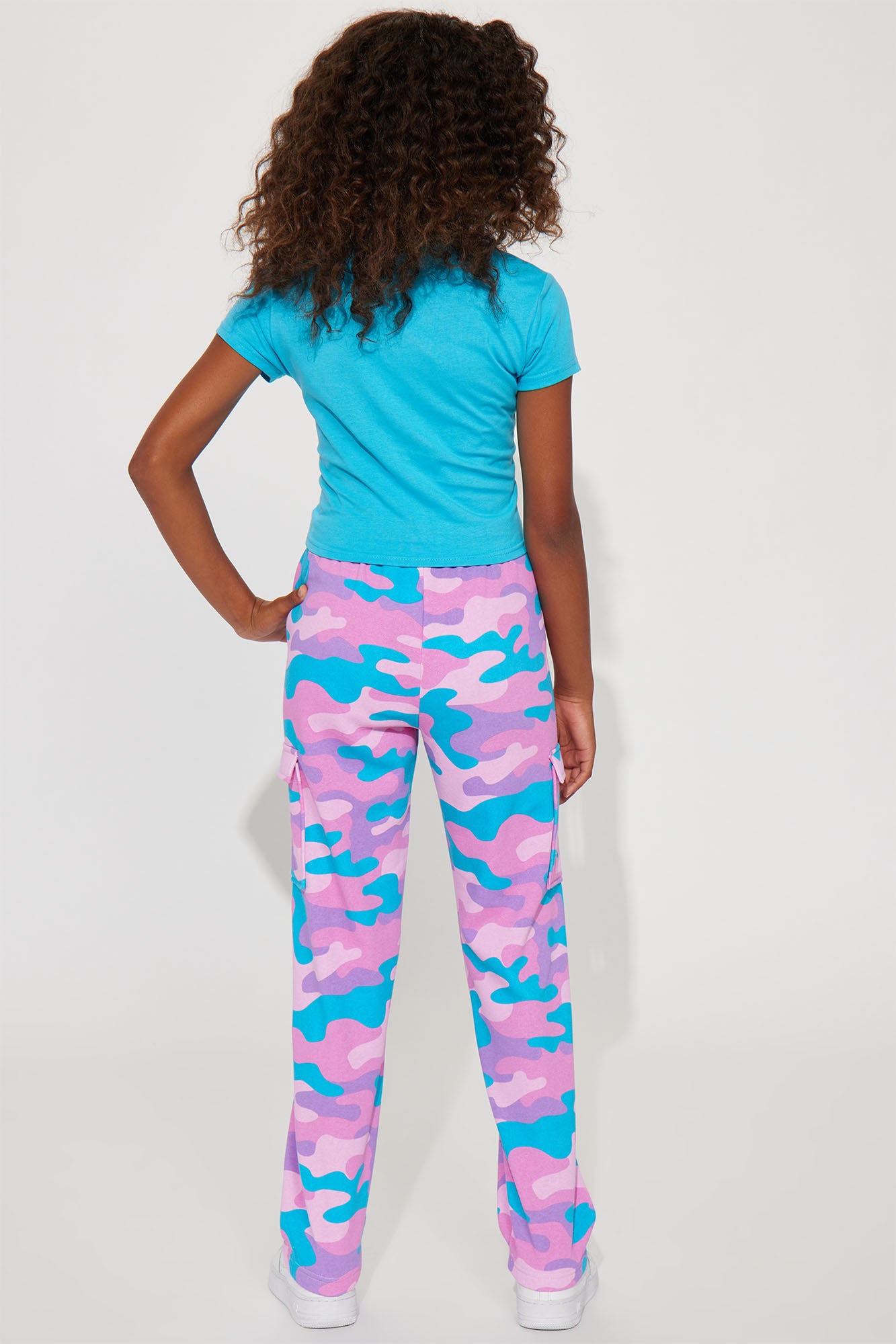Mini Barbie Girl Bright Cargo Jogger Set - Blue/combo - Image 4