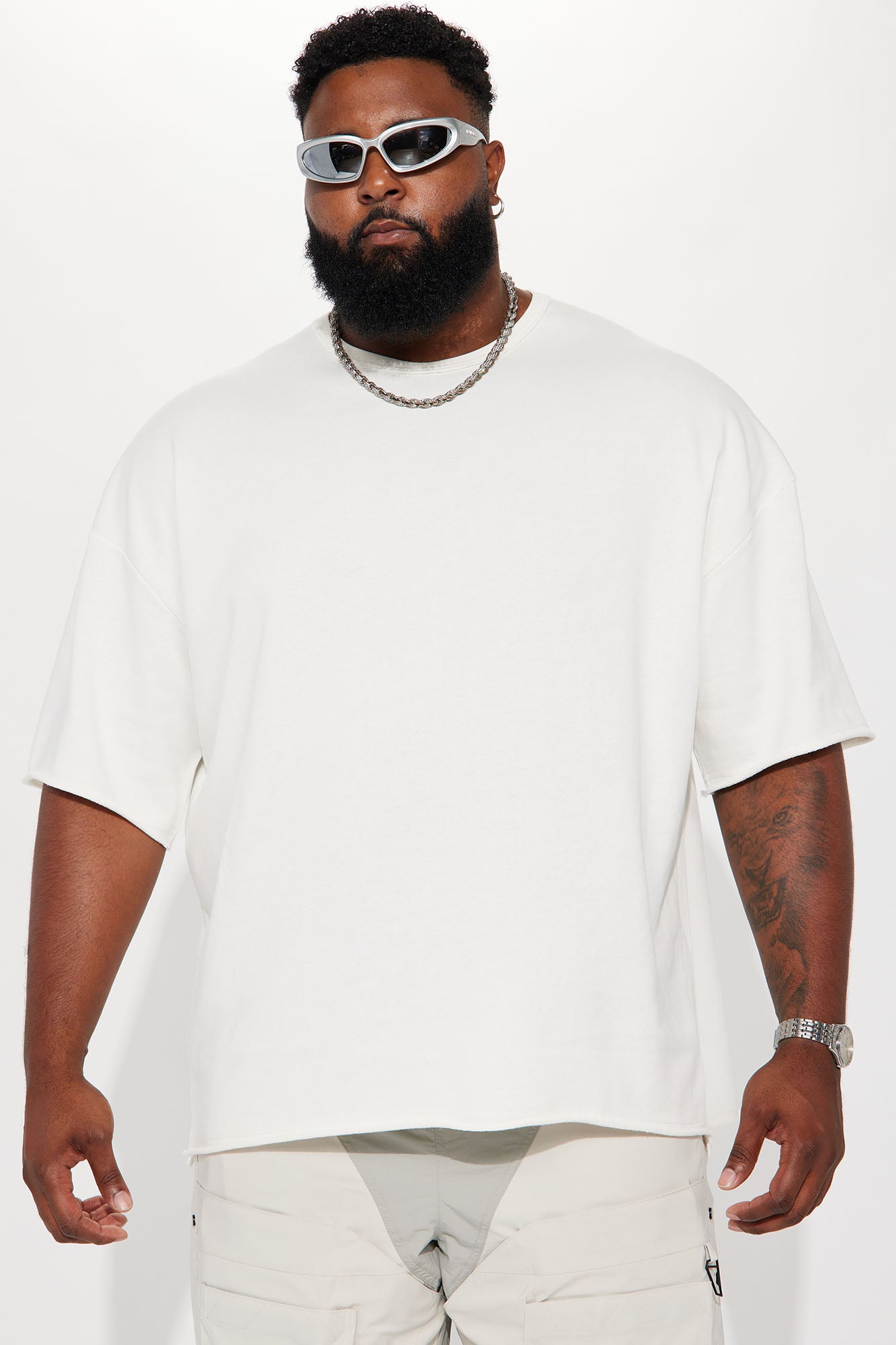 I Like How It Looks Oversized Terry Short Sleeve Tee - White - Image 11