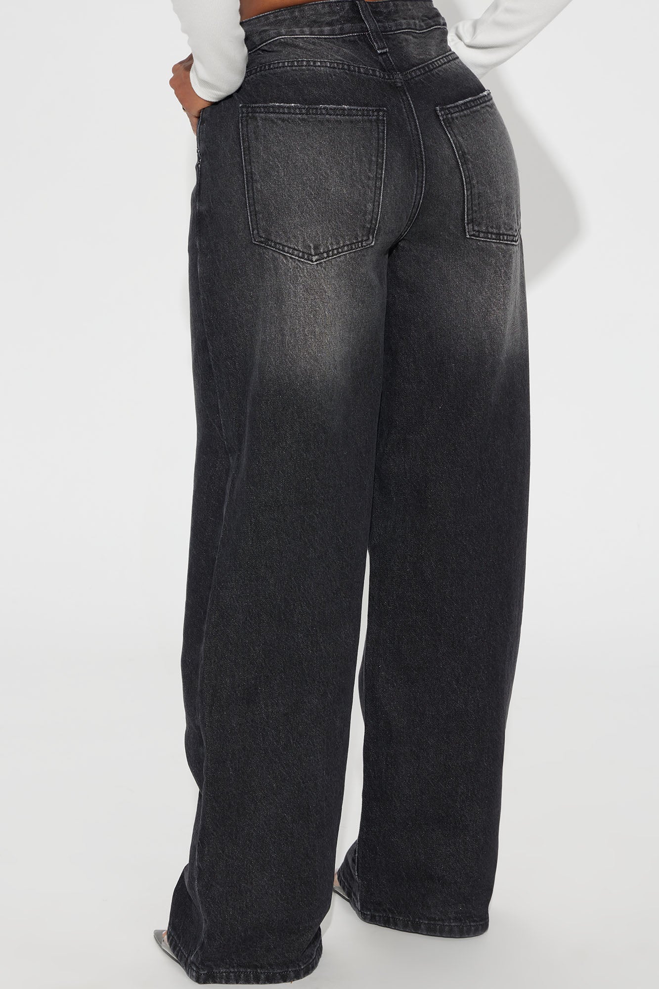Such A Game Changer Ripped Pleated Trouser Jeans - Black Wash - Image 3