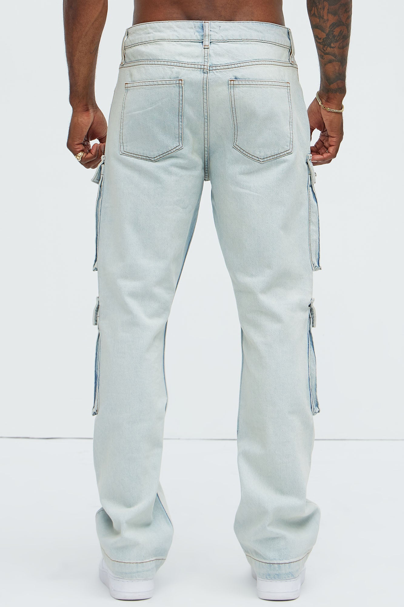 Tobias Carpenter Flare Jeans - Light Blue Wash - Image 5