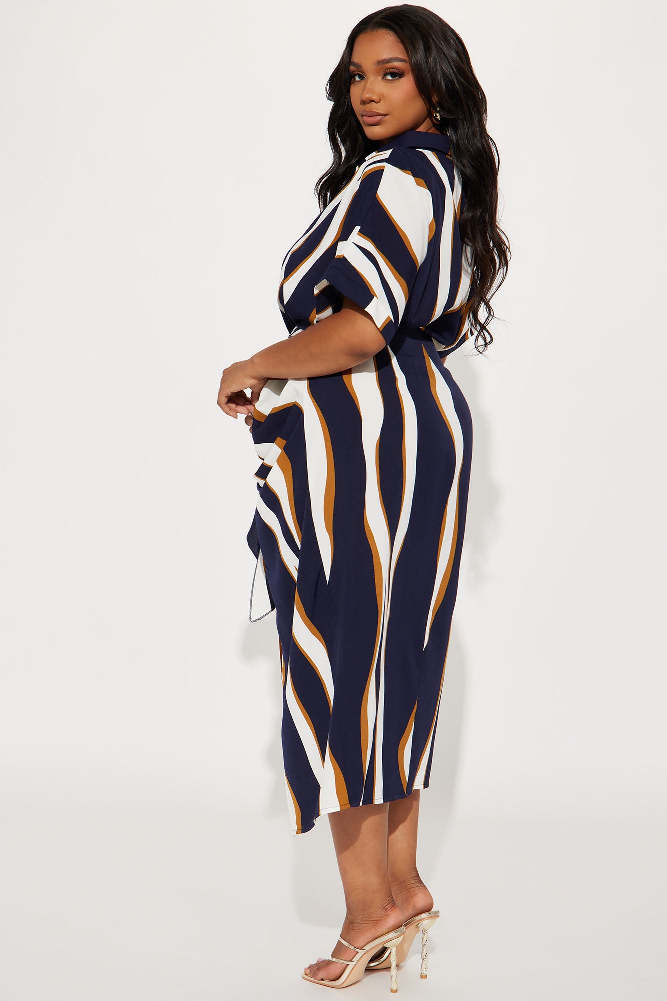 Laurie Button Down Midi Dress - Navy/combo - Image 6